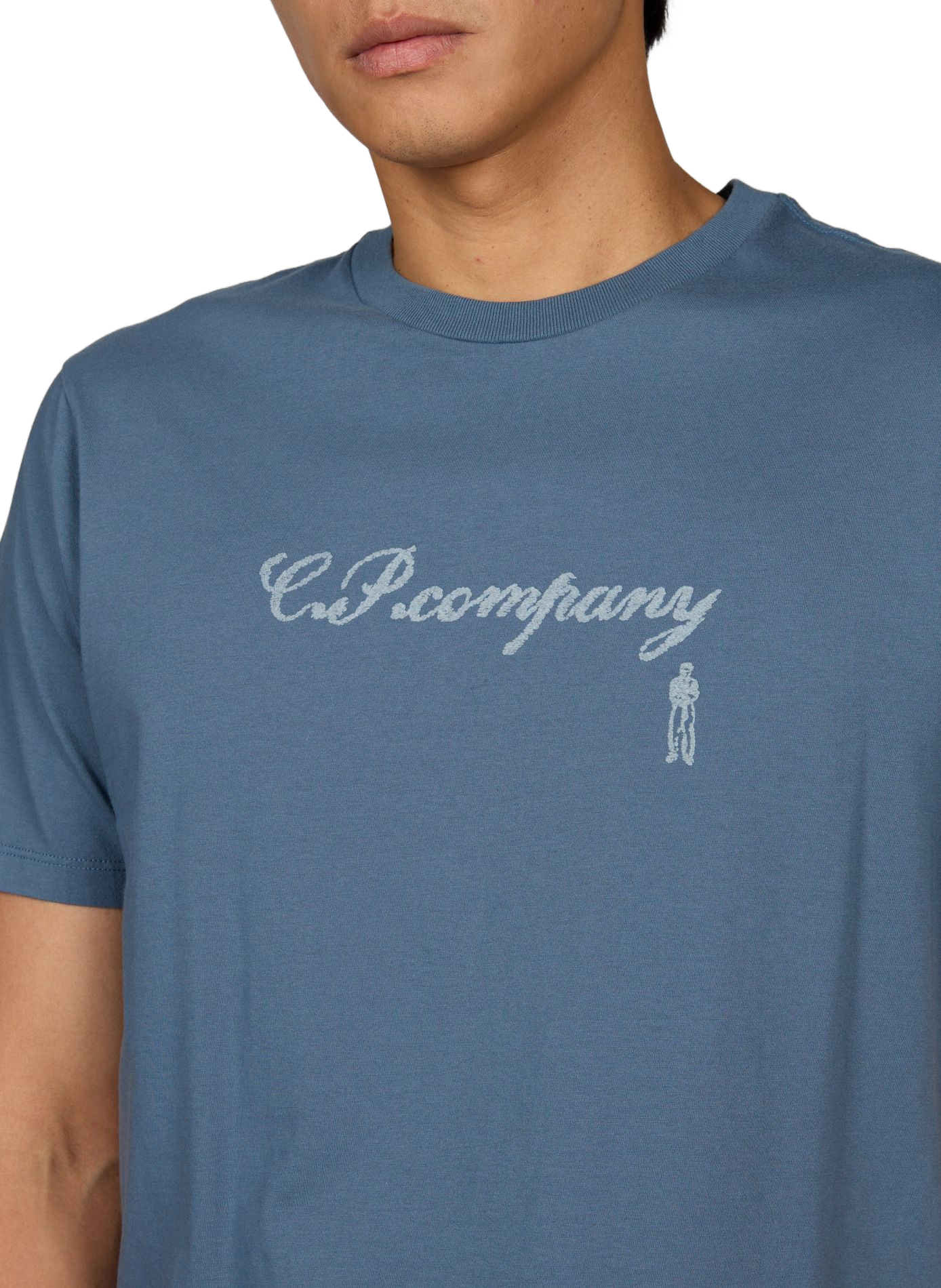 Embroidered logo T-shirt CP COMPANY Blue