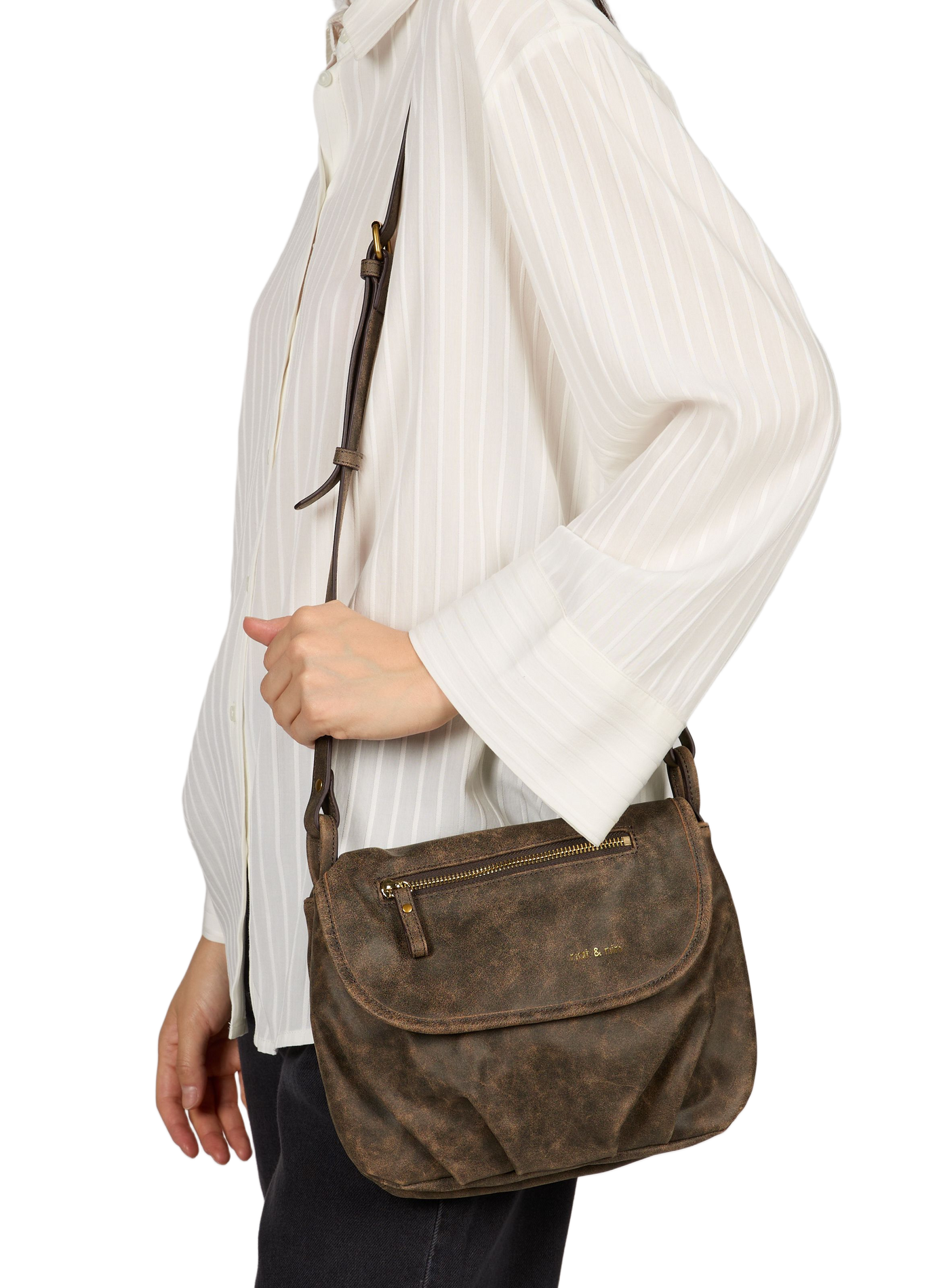 Bolso bandolera Jen de cuero NAT & NIN Marrón