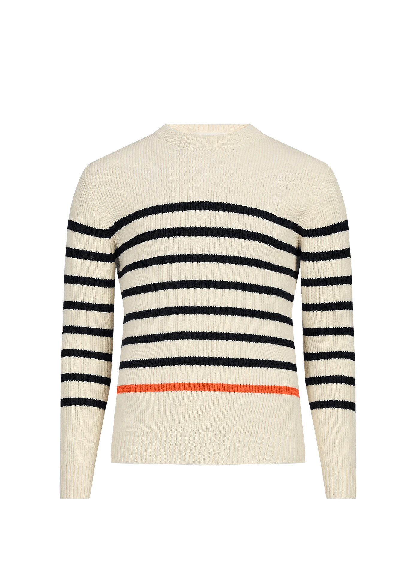 Navy striped wool knit sweater CÉZEMBRE Beige