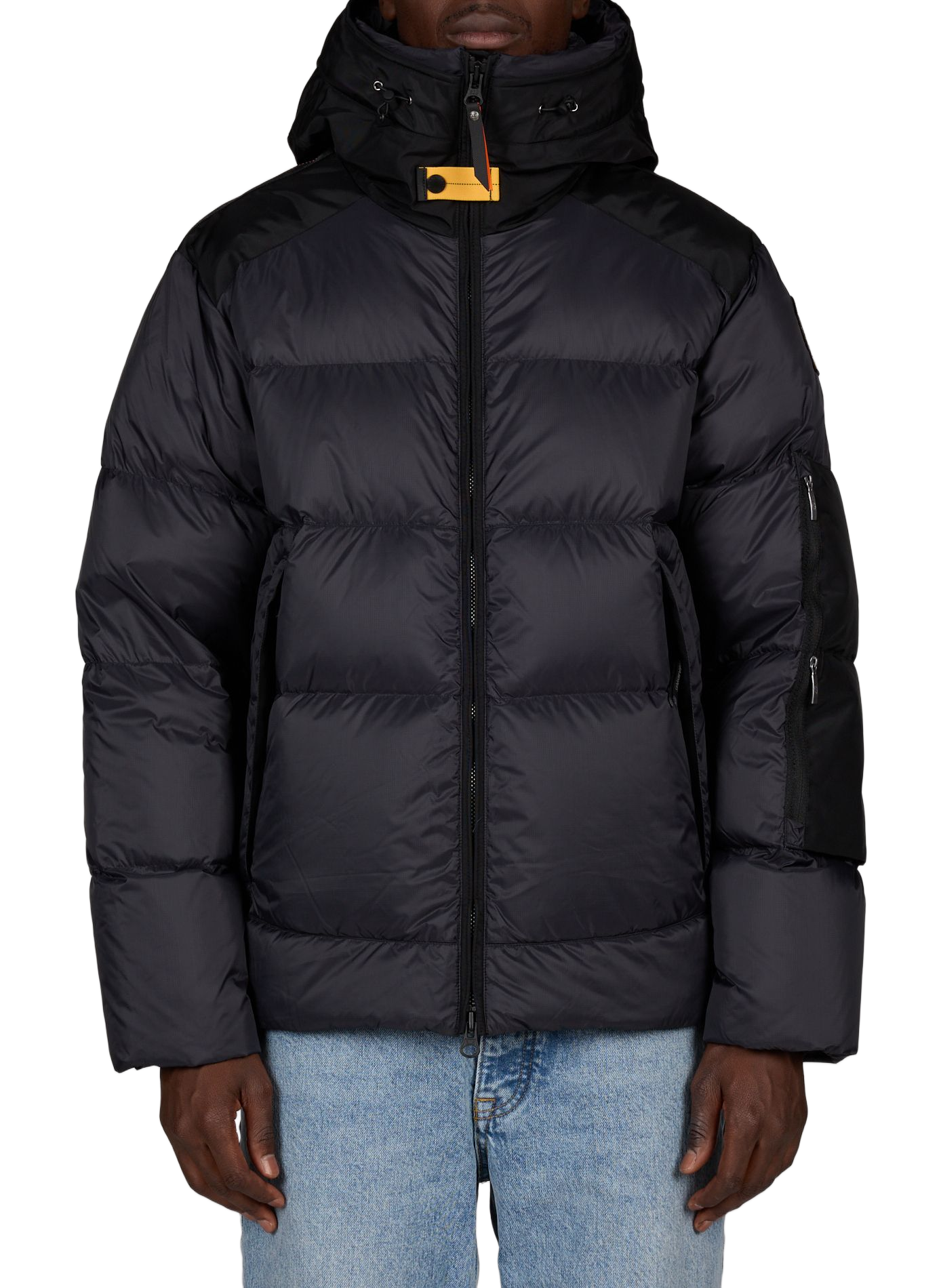 Effen gewatteerde jas met capuchon PARAJUMPERS Zwart