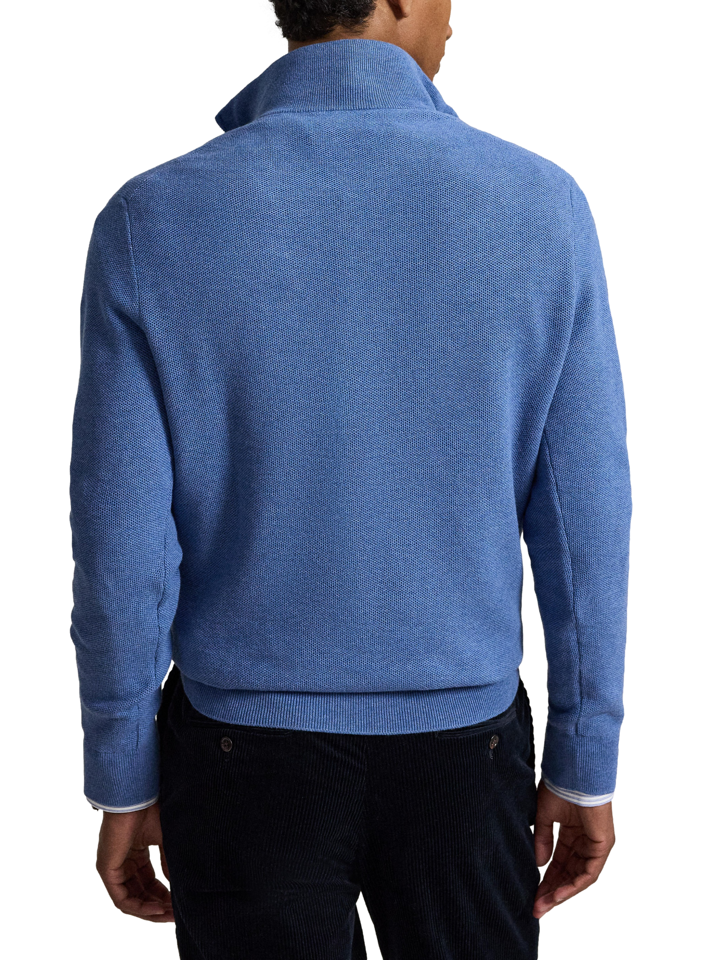 Pull droit col camionneur en coton | Bleu POLO RALPH LAUREN Homme
