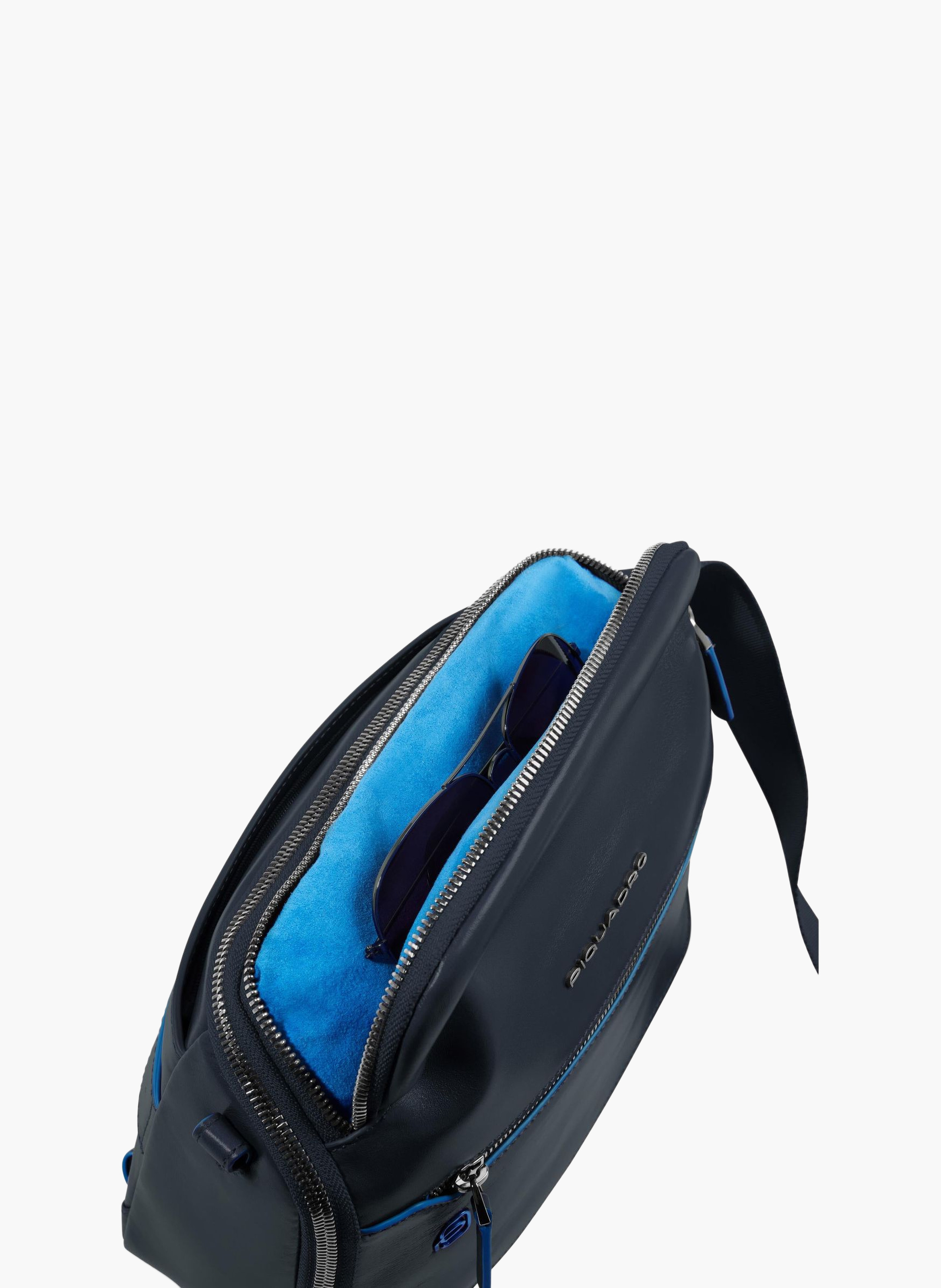Sac bandoulière homme personnalisable PIQUADRO Bleu