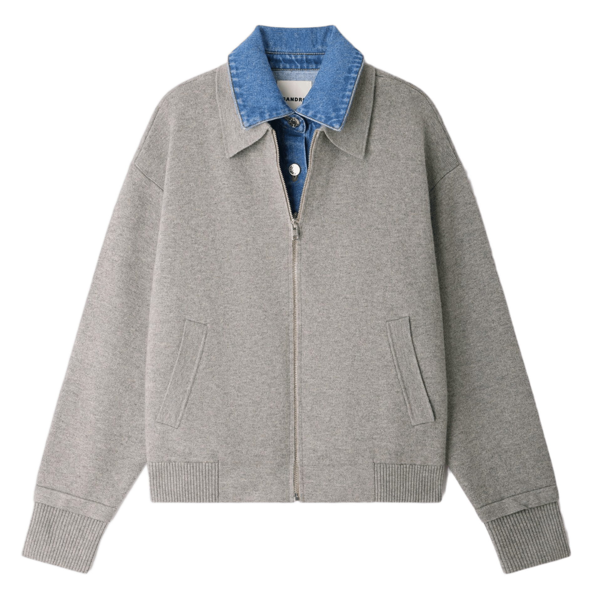 Sweat hybride oversize SANDRO Gris