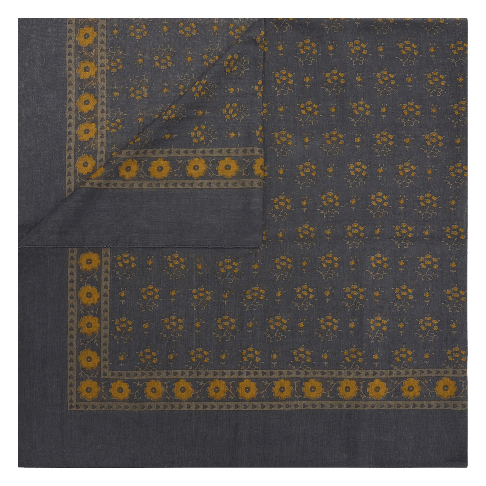 Foulard carré imprimé en coton SOEUR Gris