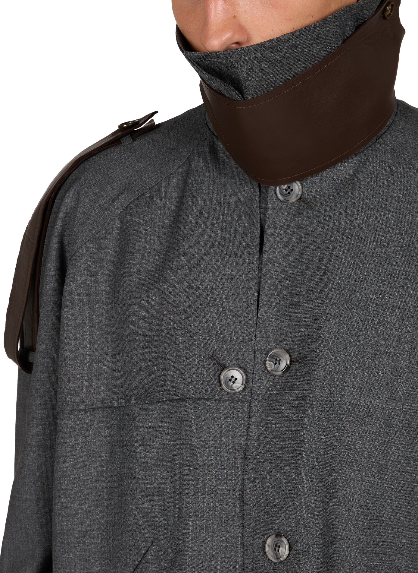 Straight coat with classic collar in virgin wool SONIA CARRASCO Grey