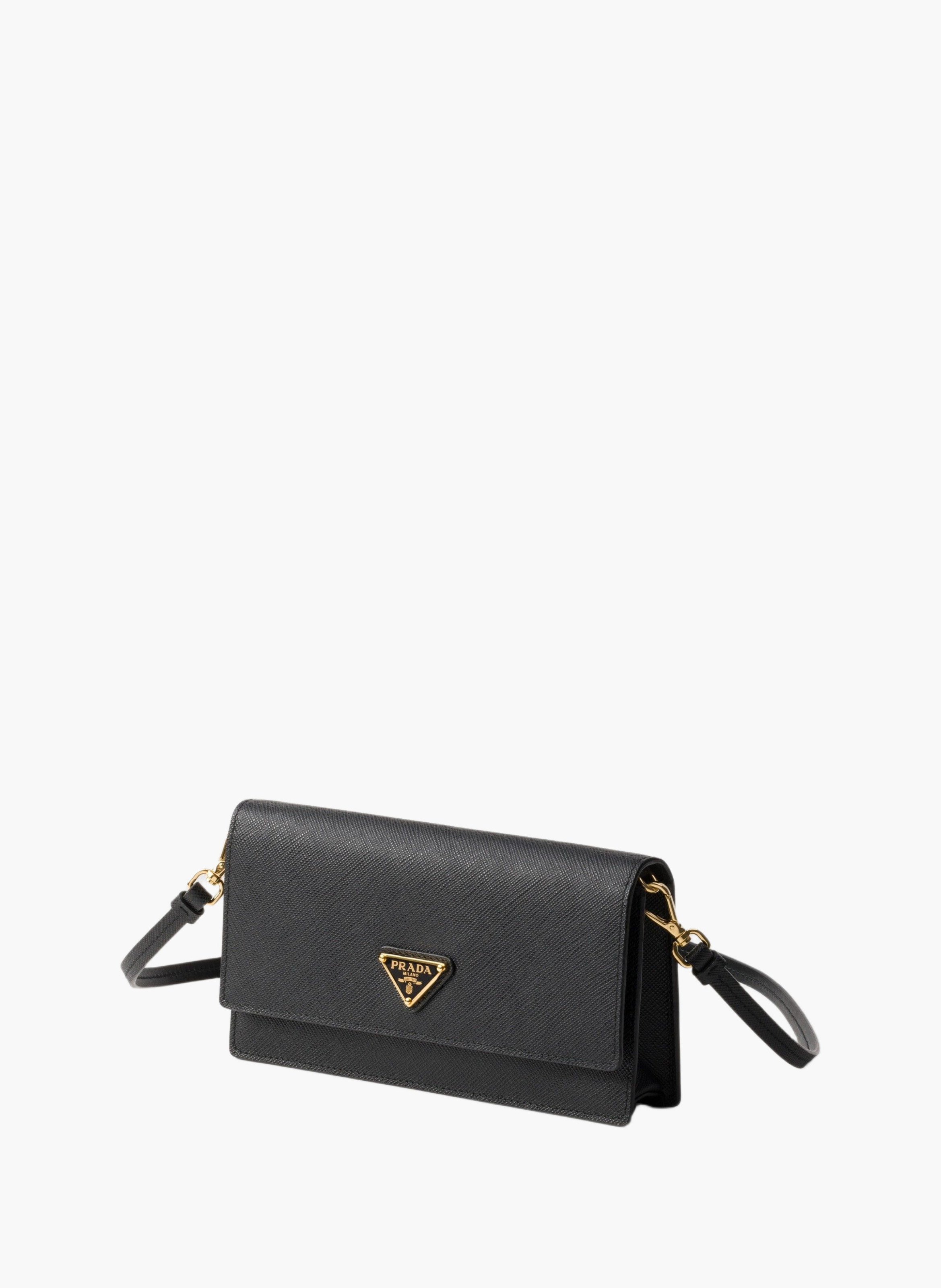 Mini sac en cuir saffiano PRADA Noir