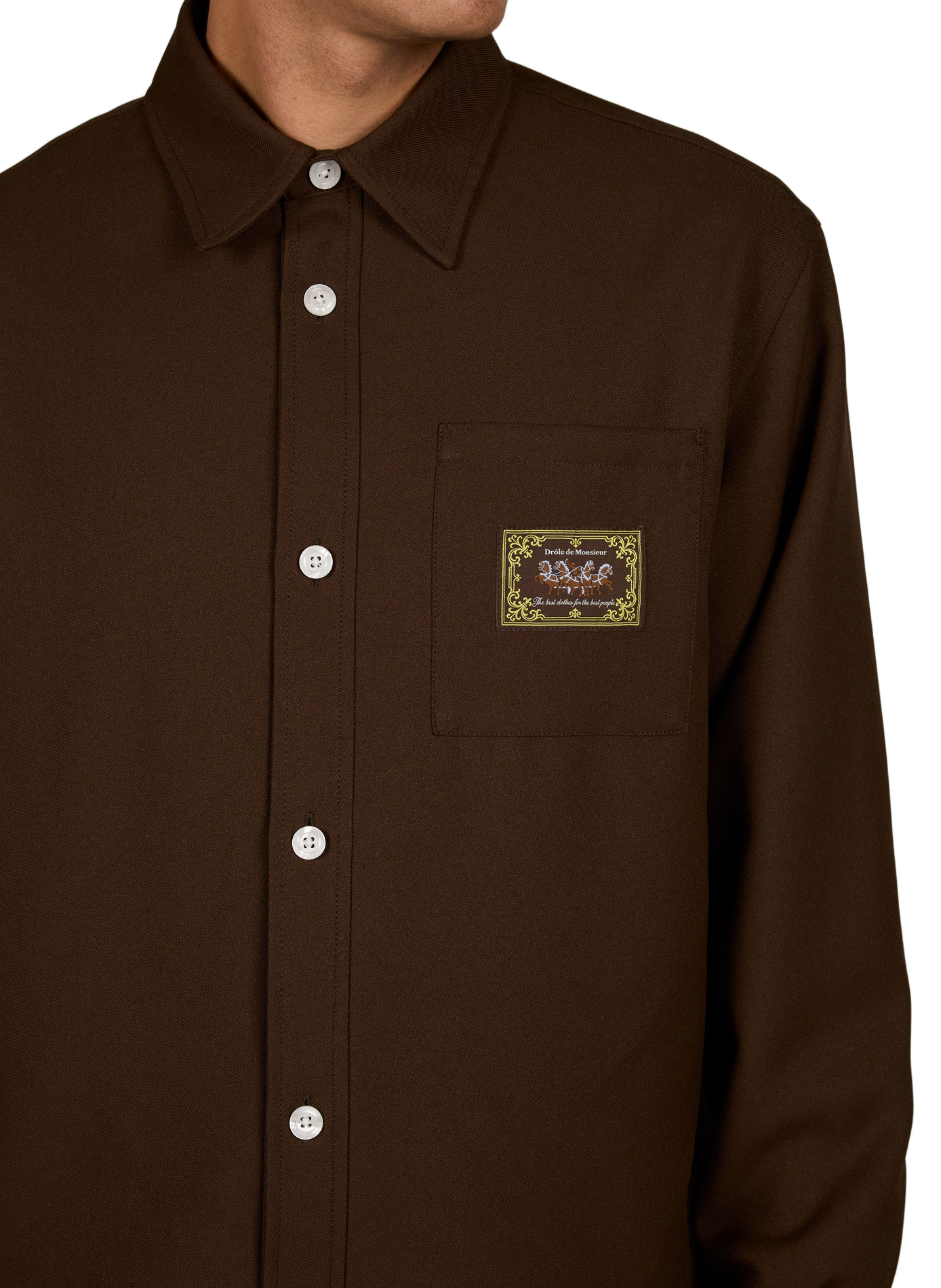 Straight classic collar shirt DROLE DE MONSIEUR Brown