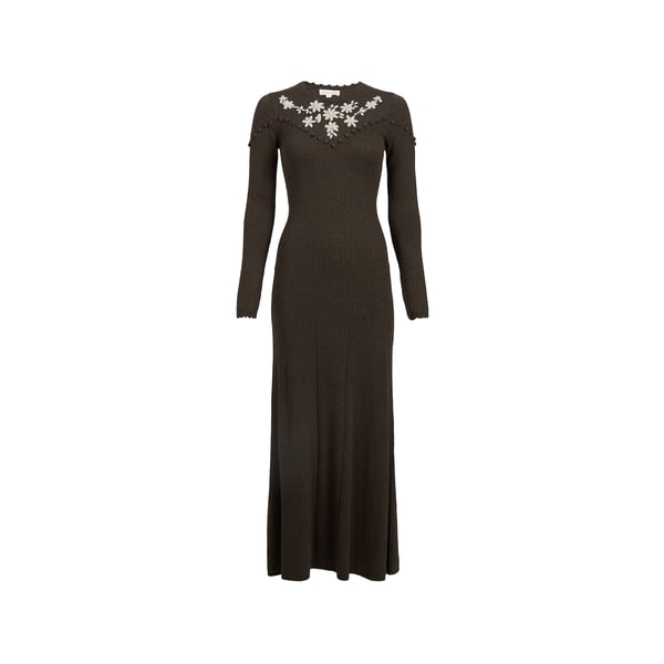 Robe longue moulante en laine et coto Robe longue moulante en laine et coto