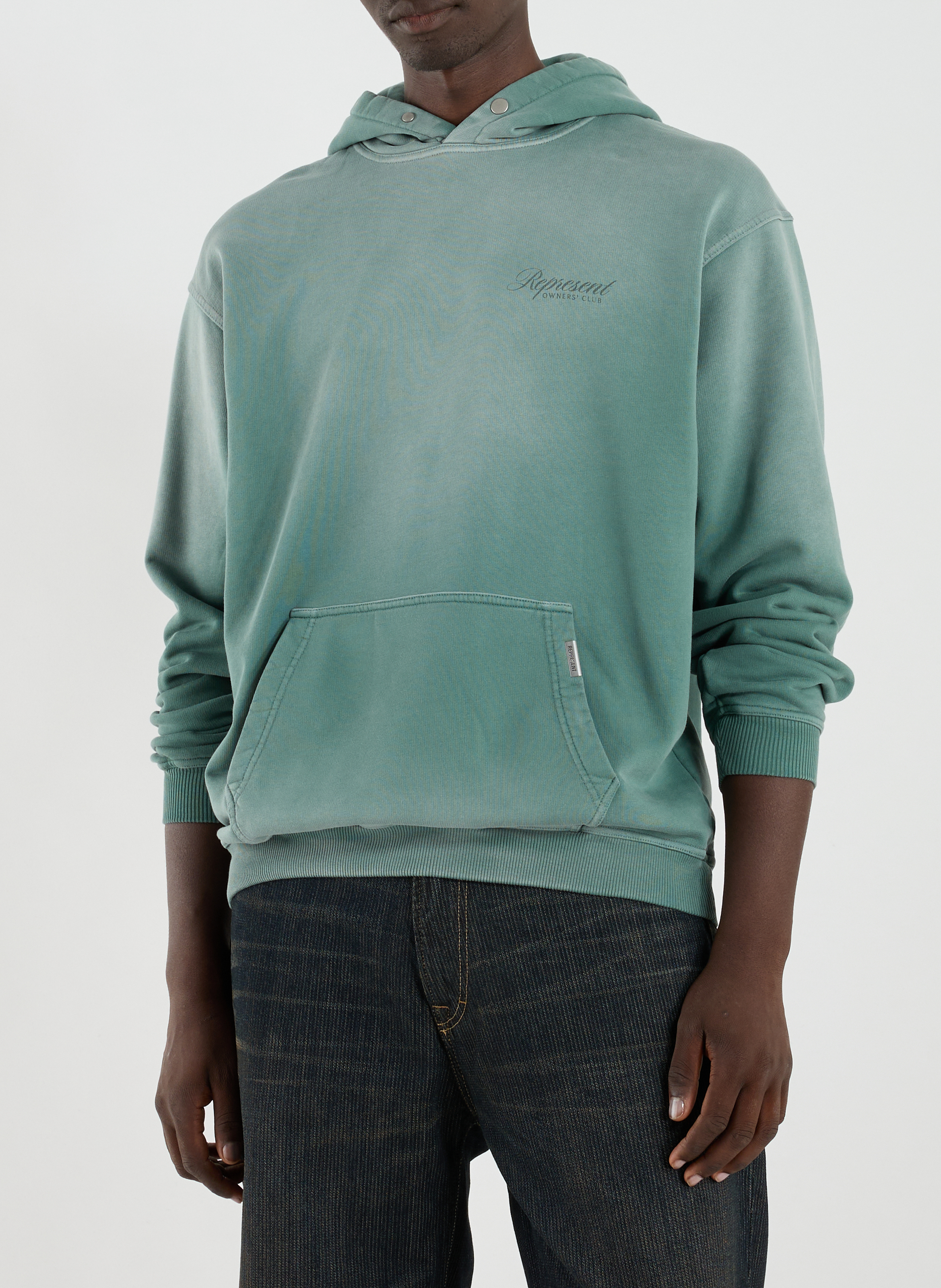 Kapuzen-Sweatshirt aus Baumwolle REPRESENT Grun