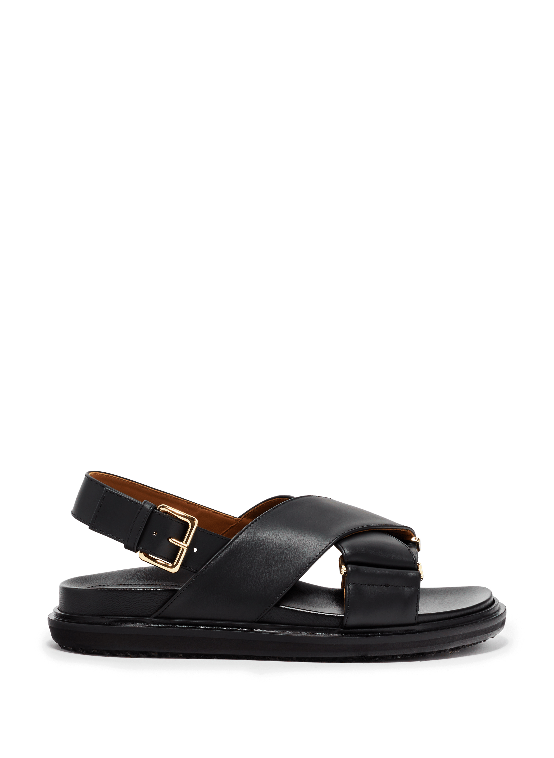 Sandales Fussbett crois�es en cuir MARNI