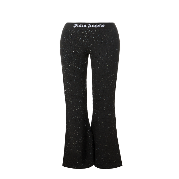 Palm Angels Soiree Knit Trousers In Black