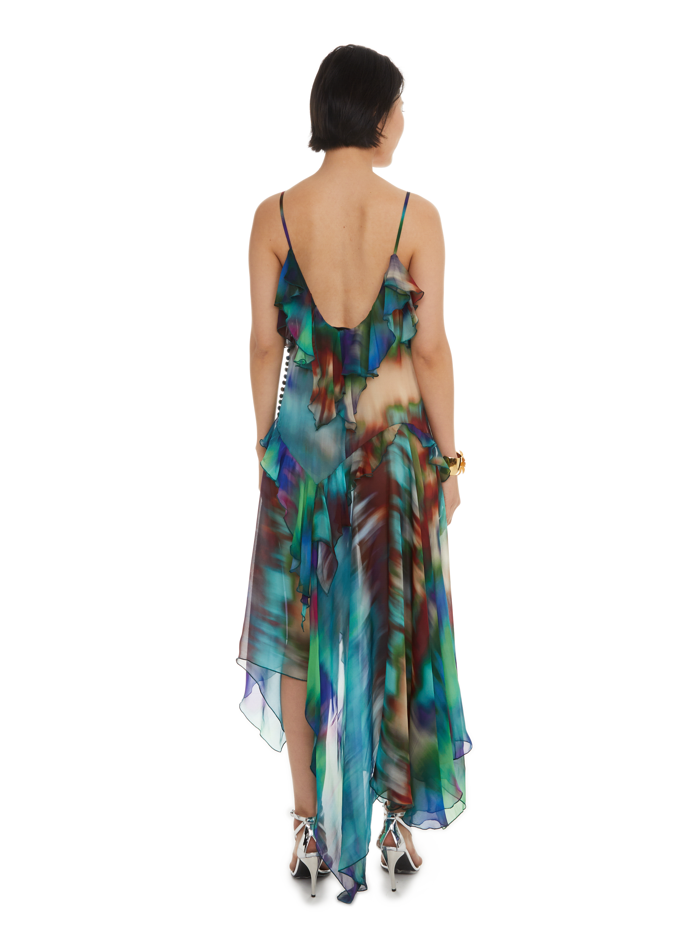 Ruffled silk dress ALEXANDRE VAUTHIER Multicolour