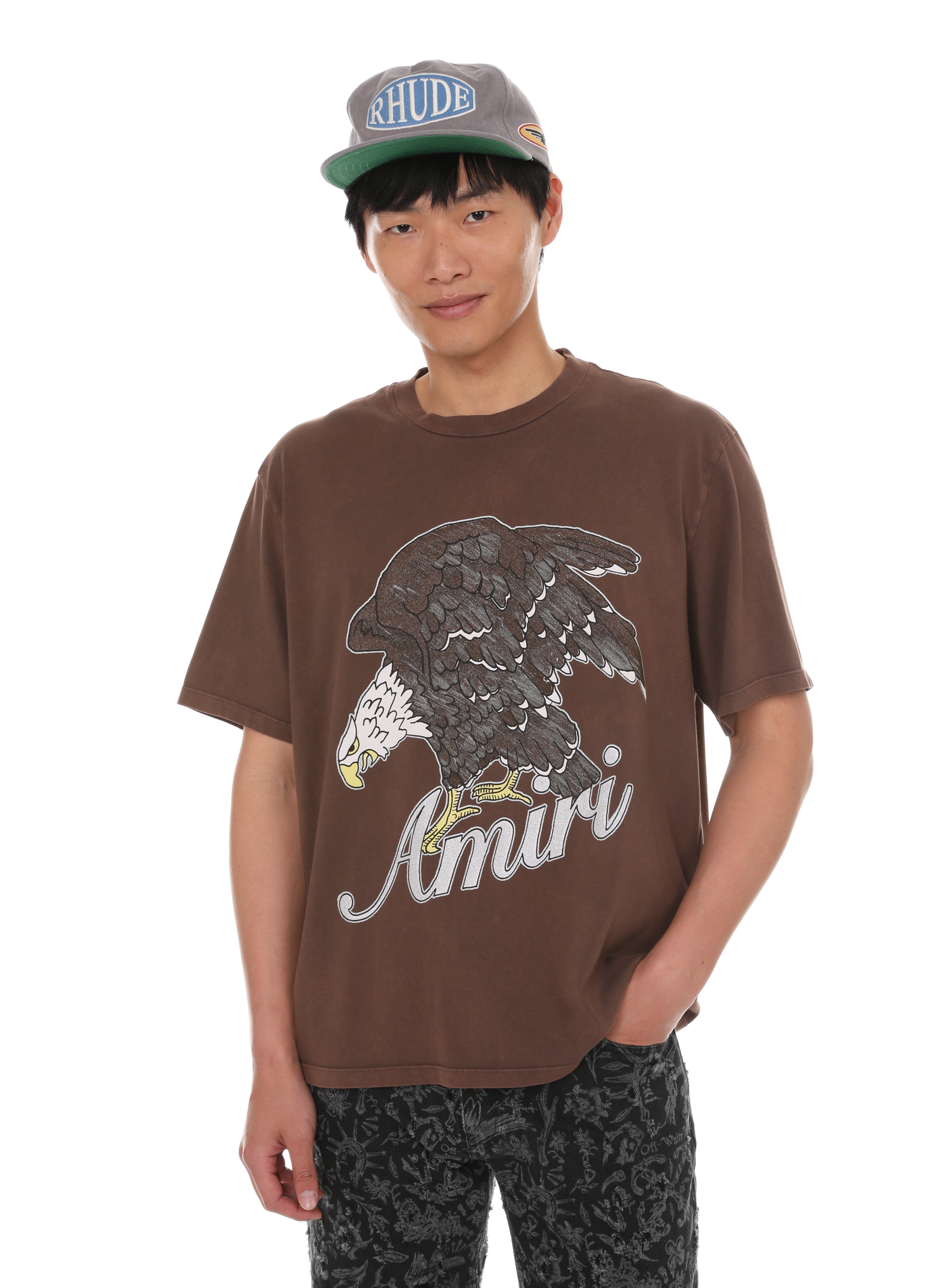 AMIRI T-shirt imprimé en coton Marron