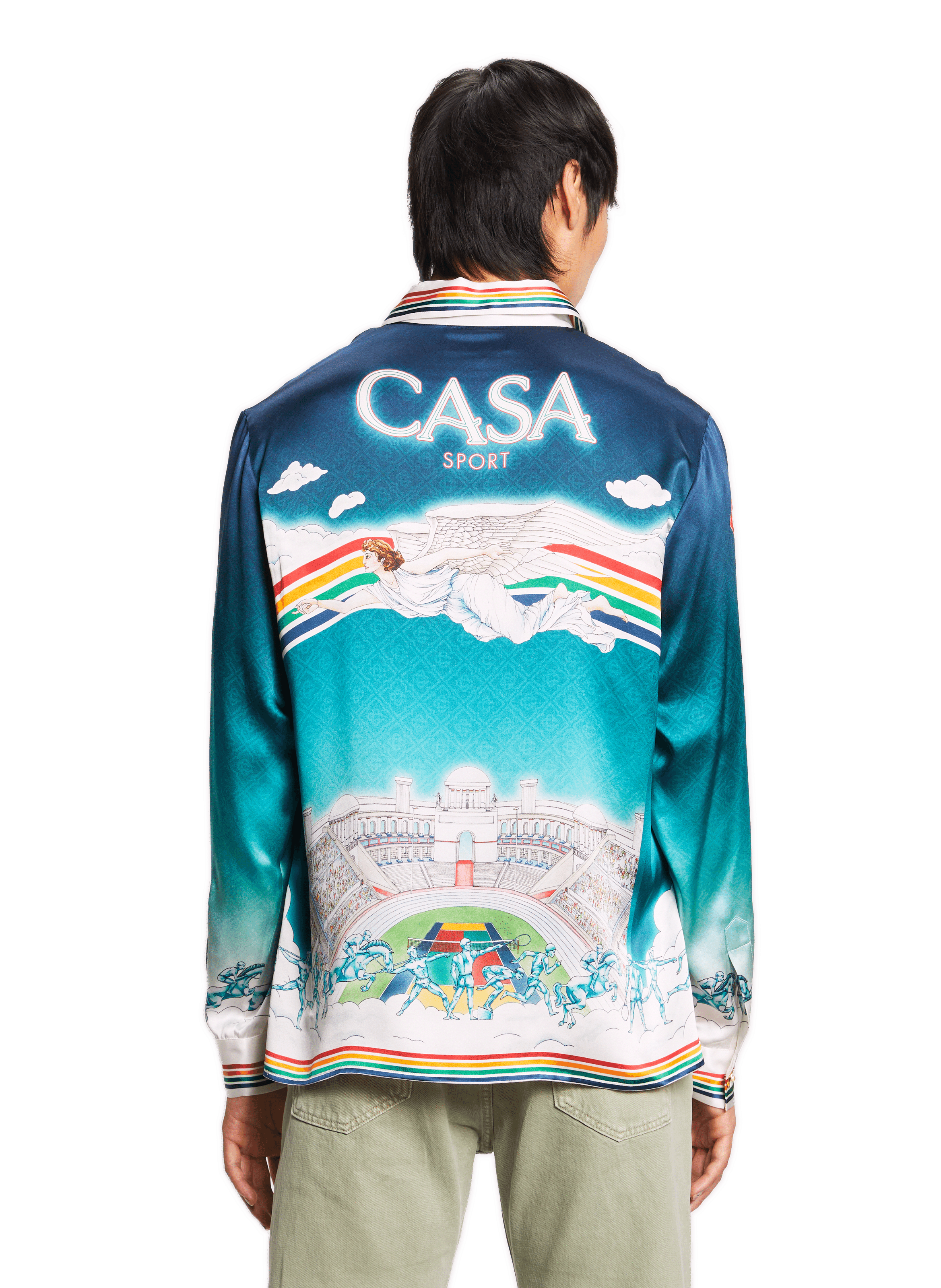 Silk shirt La déesse du stade CASABLANCA PARIS Blue