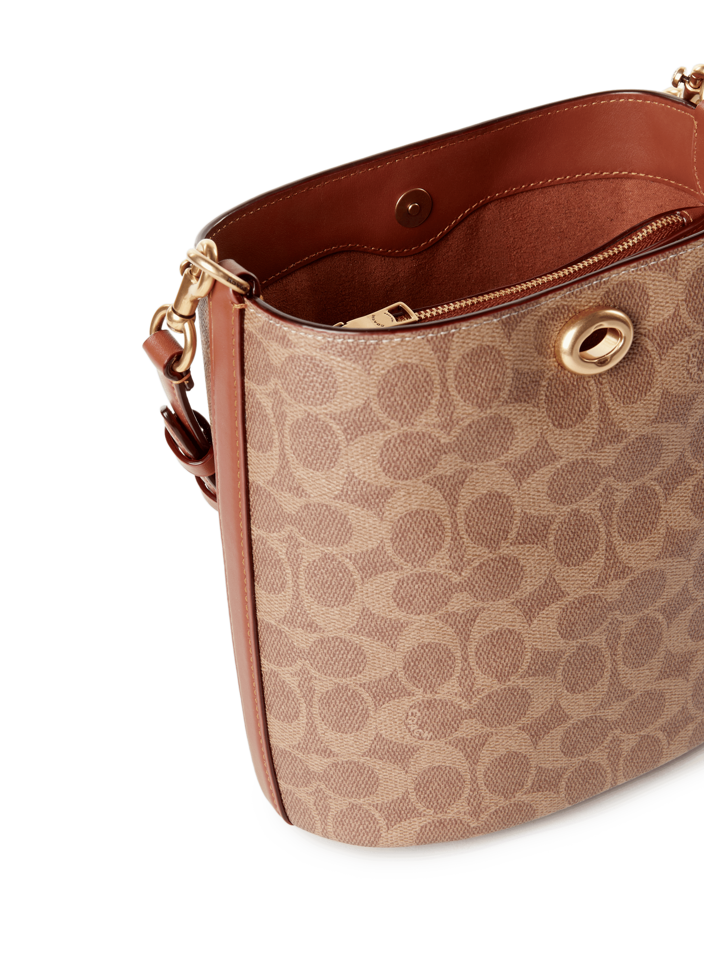 Willow 19 signature canvas bucket bag COACH Brown