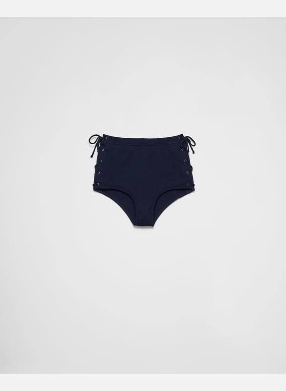 Short en coton avec liens Bleu by PRADA PRADA Short en coton avec liens Bleu