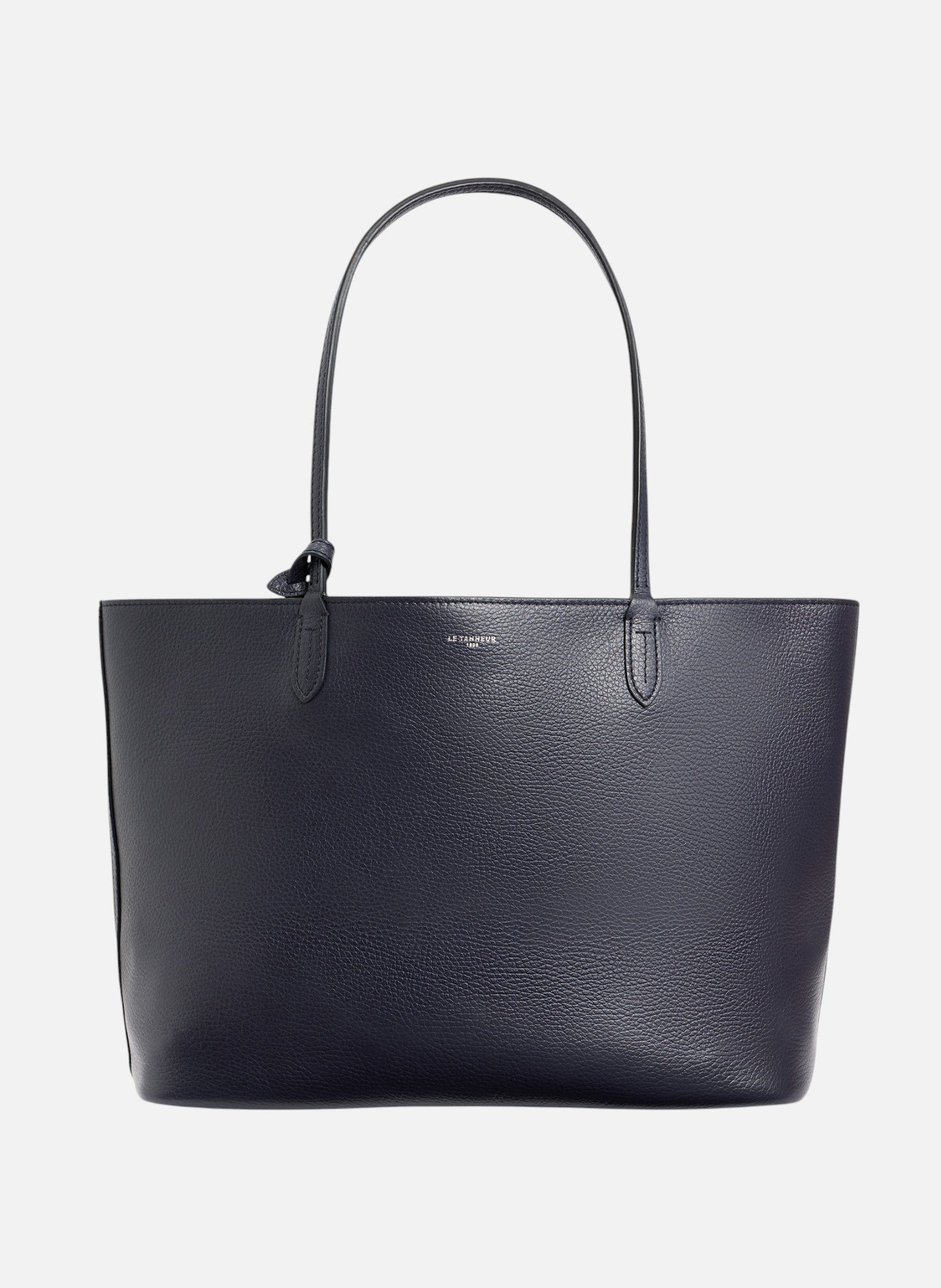 Grand sac cabas louise en cuir grainé LE TANNEUR Bleu