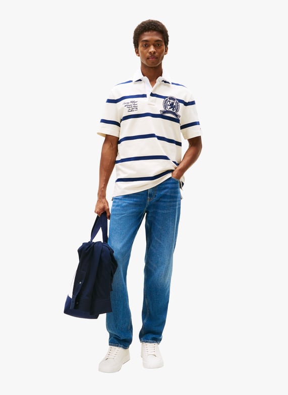 Oversized Striped Cotton Polo | Multicolour by TOMMY HILFIGER Oversized Striped Cotton Polo Multicolour