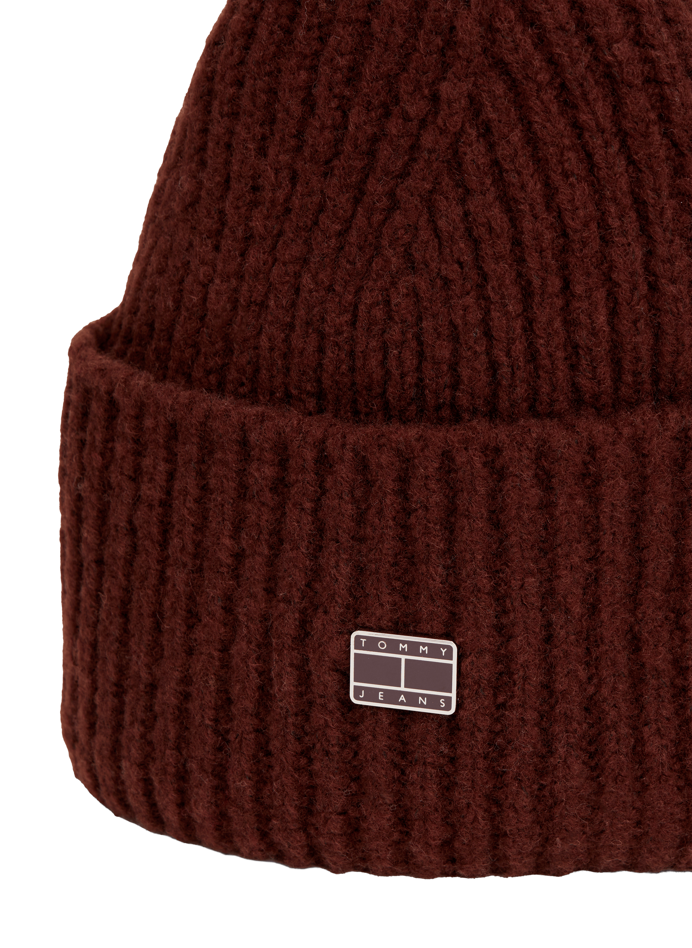 Wool blend knitted hat TOMMY HILFIGER Brown