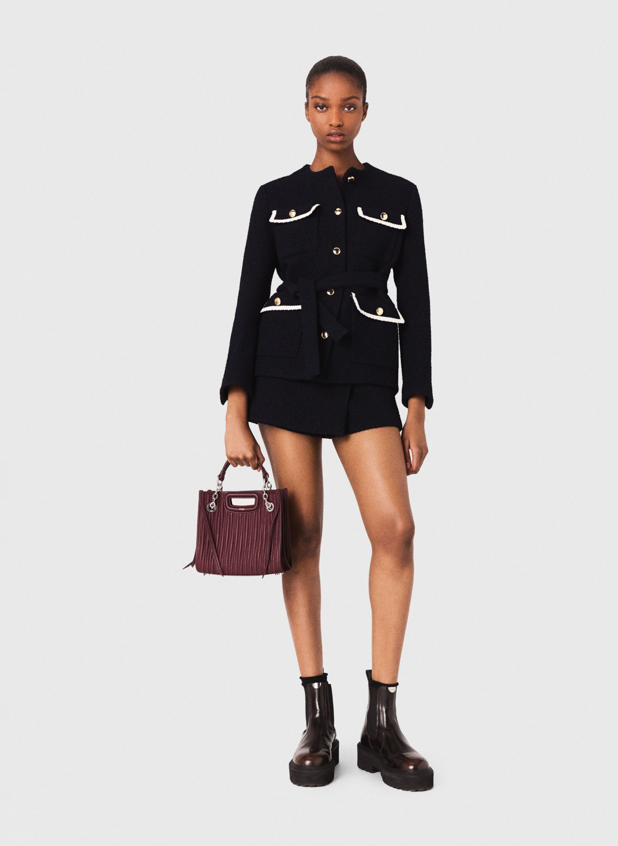 Veste col rond MAJE Bleu