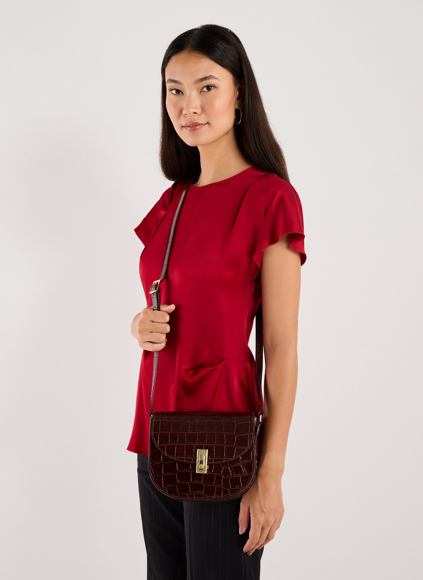 Sac à bandoulière en cuir SAISON 1865 Marron