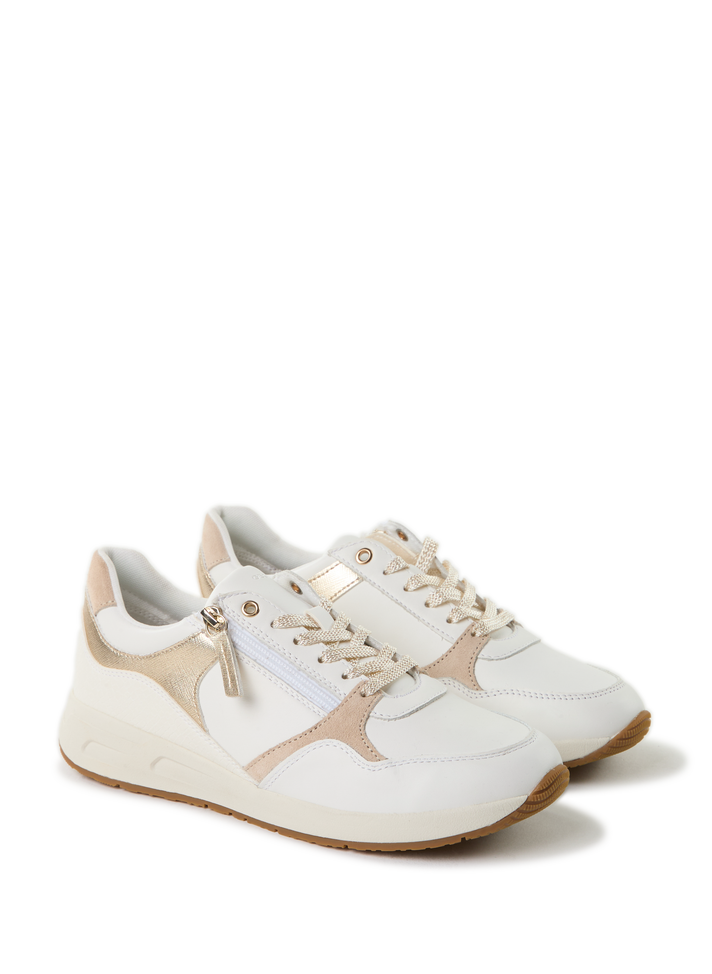 Baskets compensées en cuir mélangé GEOX Blanc