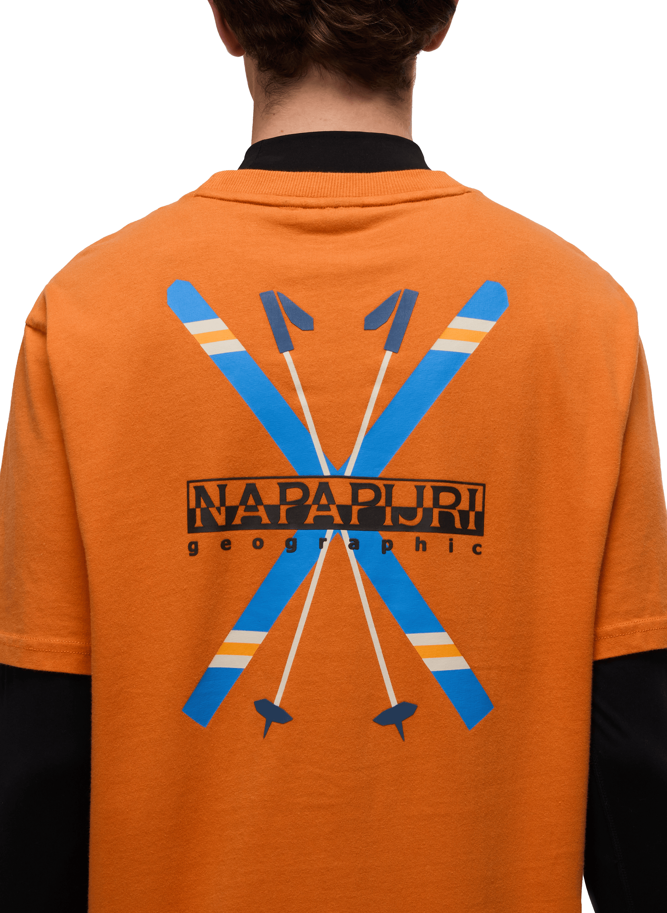 Round neck cotton printed T-shirt NAPAPIJRI Orange
