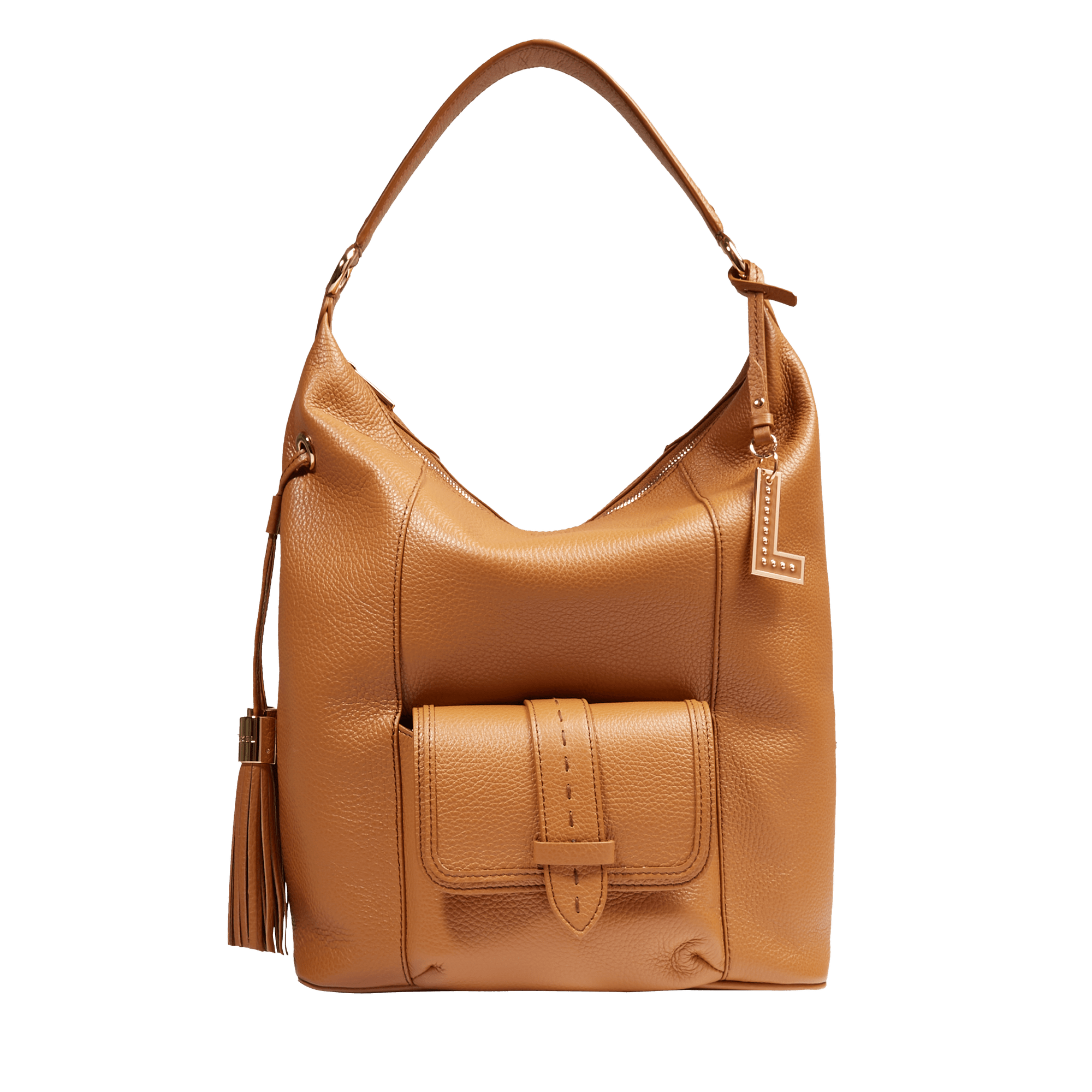 Sac hobo zippé m premier flirt de lancel en cuir LANCEL Marron