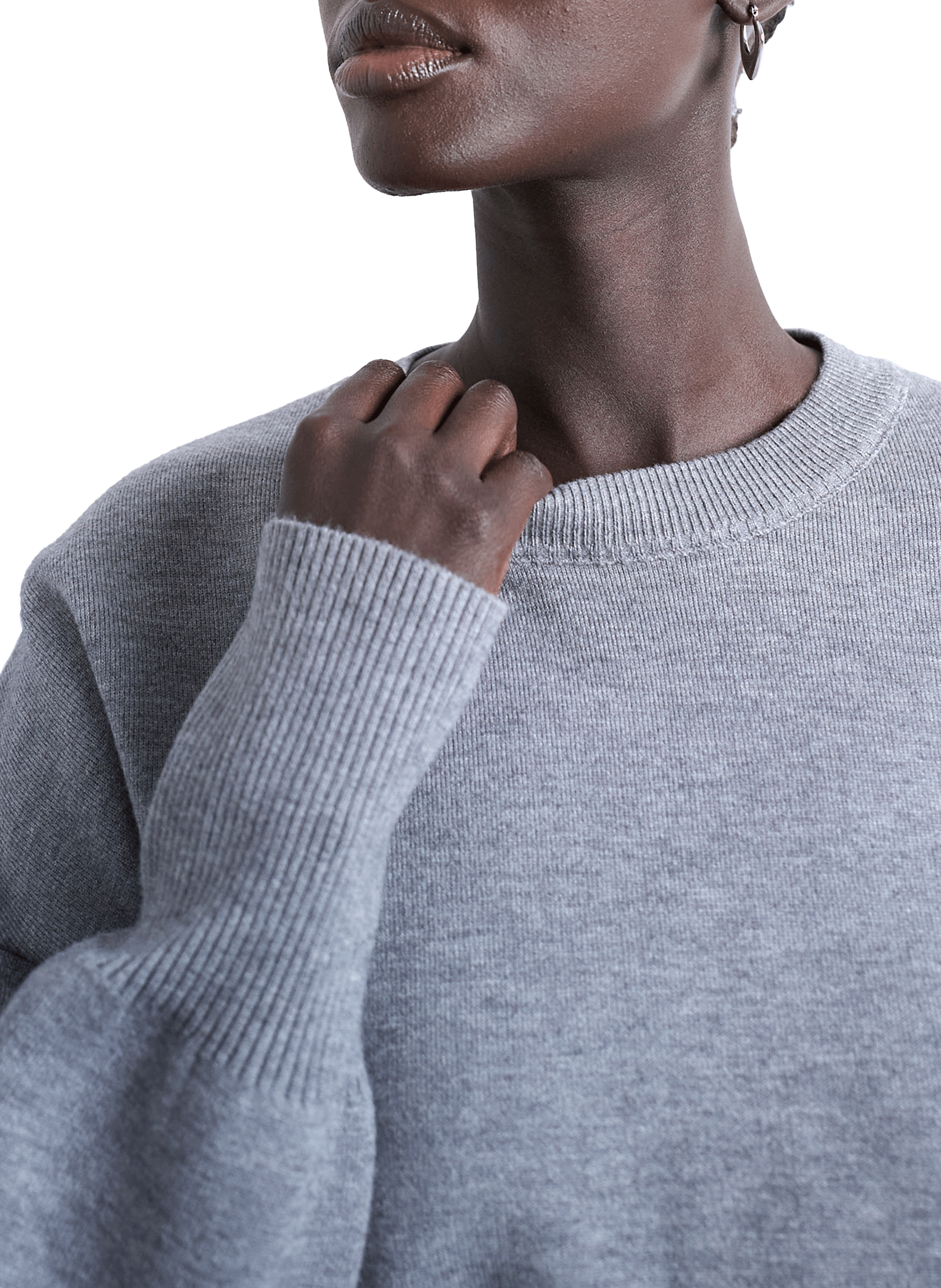 Pull ample en coton mélangé TOPSHOP Gris