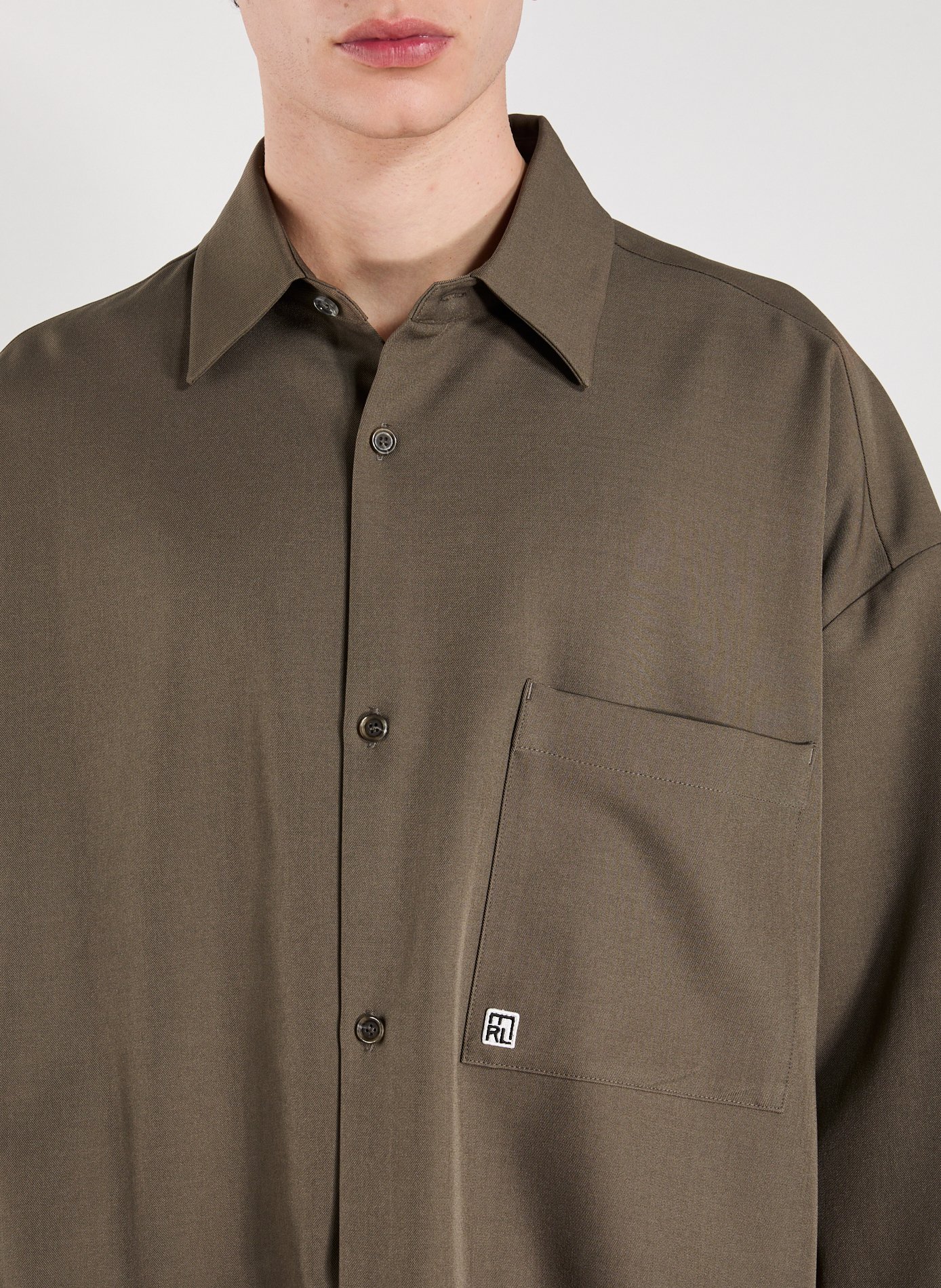 Oversized short shirt with classic collar MERELY MADE Brown