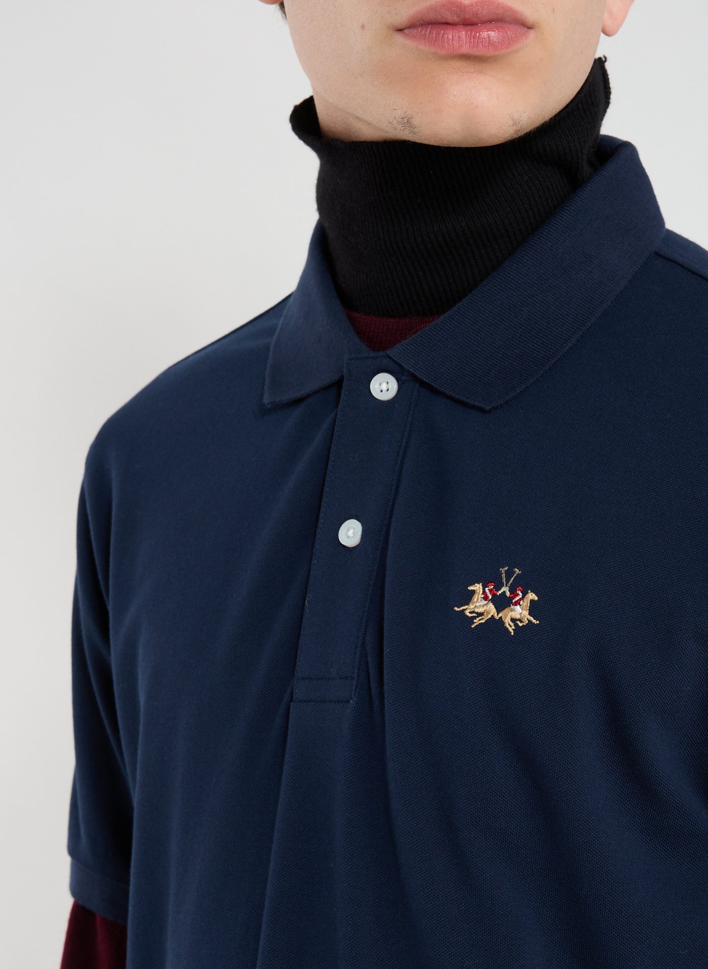 Polo en coton mélangé LA MARTINA Bleu