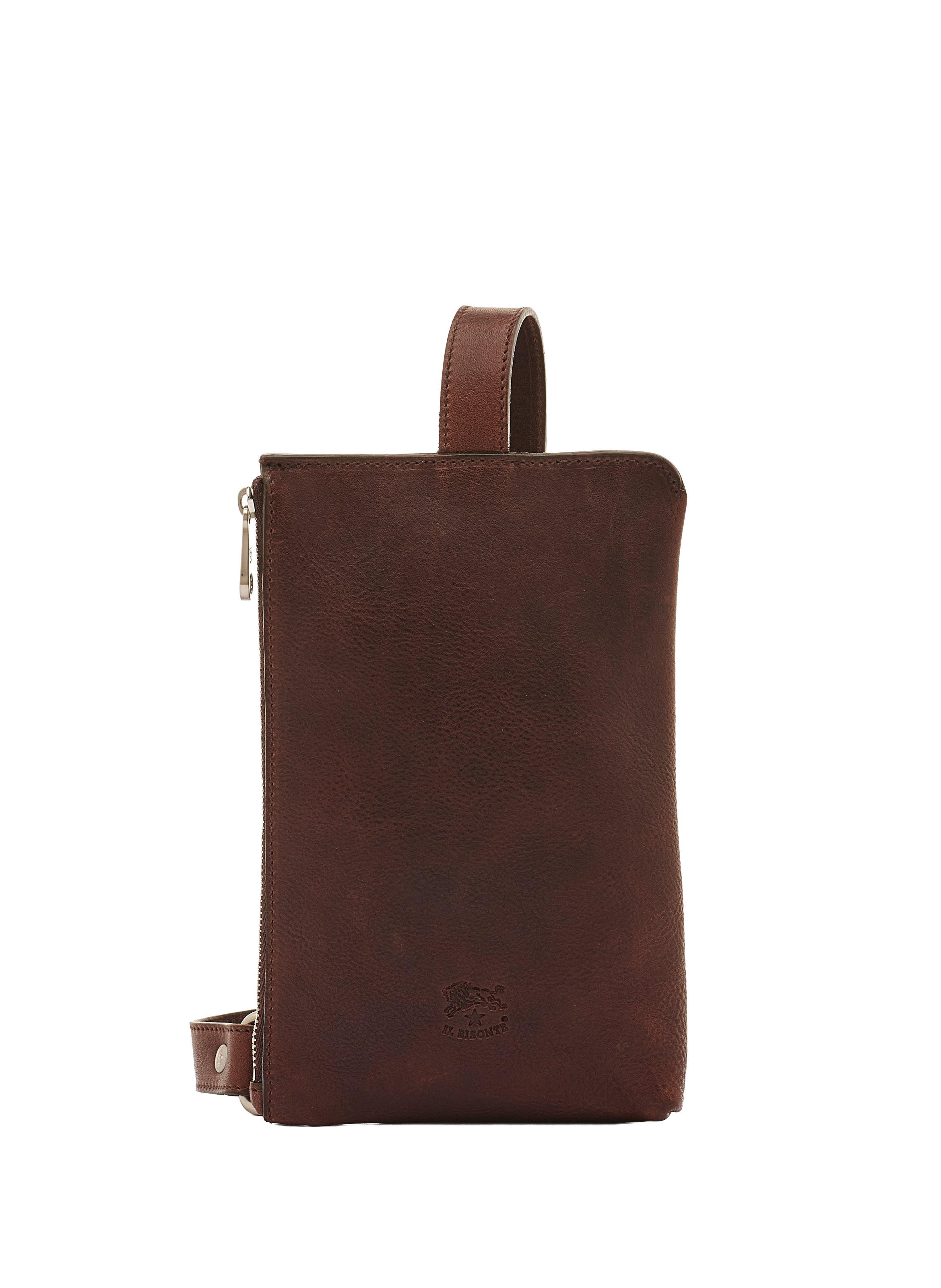 Cowhide leather bum bag IL BISONTE Brown