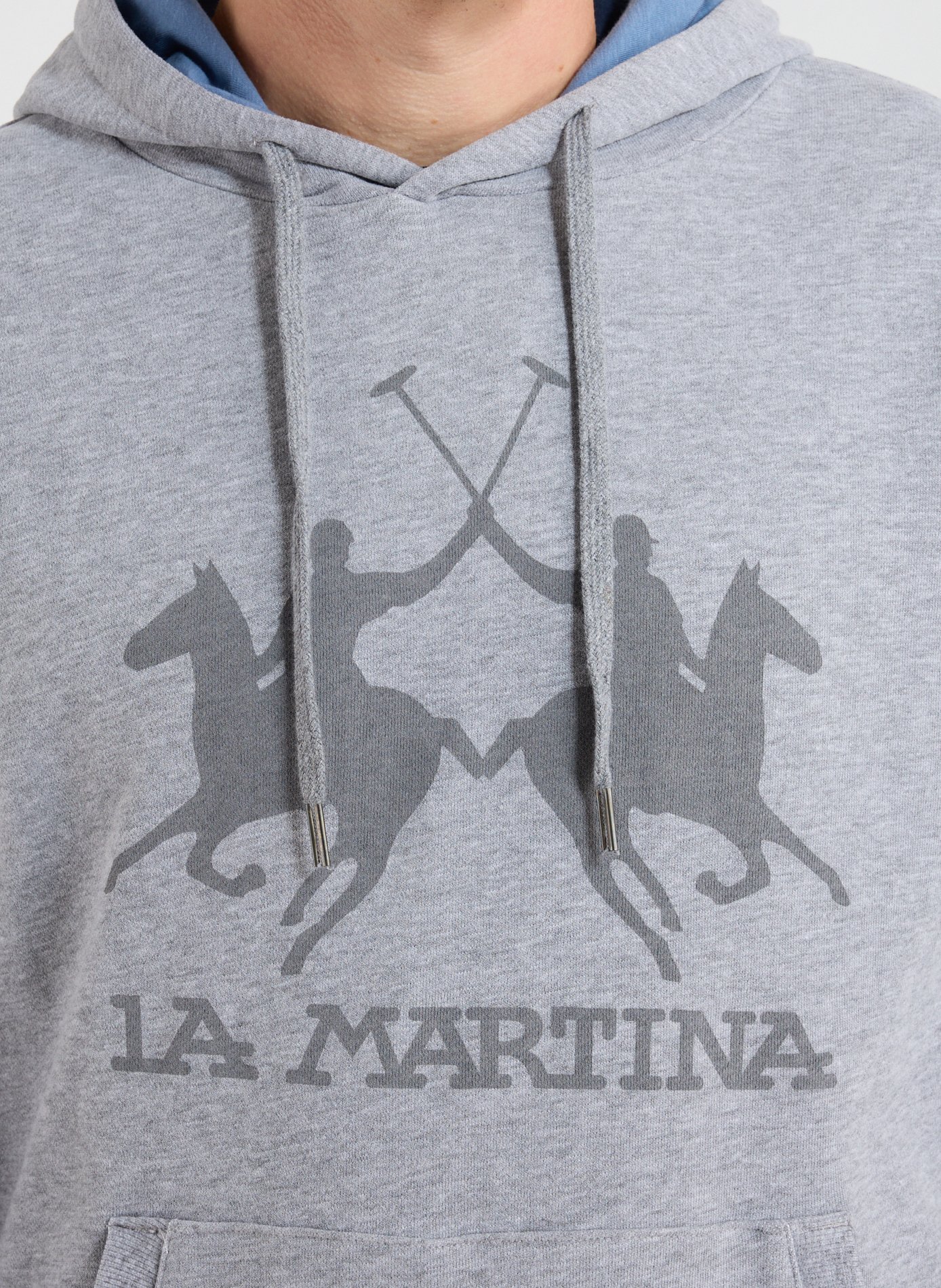 Hoodie à logo en coton mélangé LA MARTINA Gris