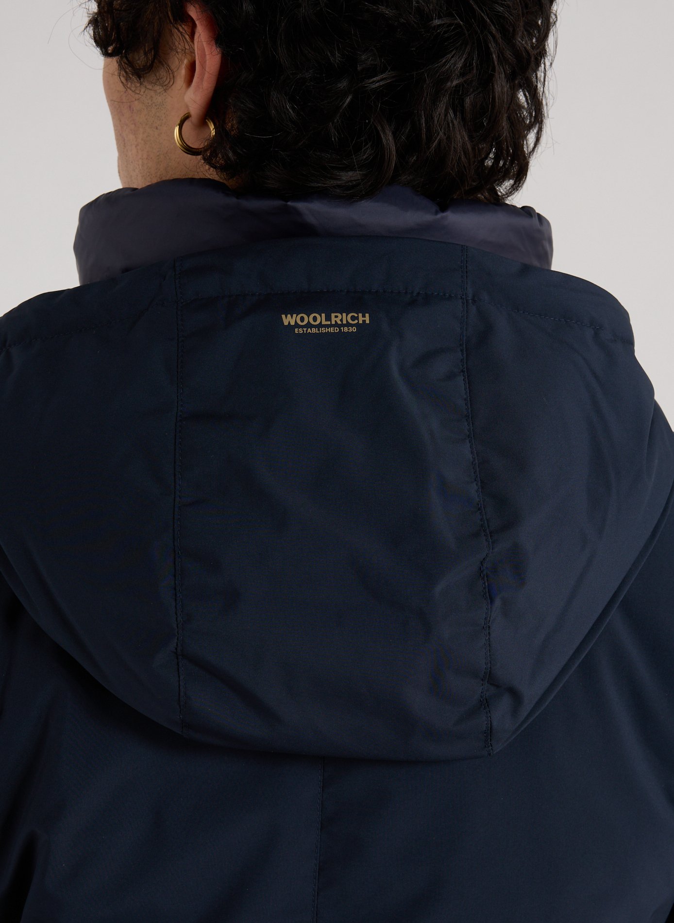 Straight hooded parka WOOLRICH Blue