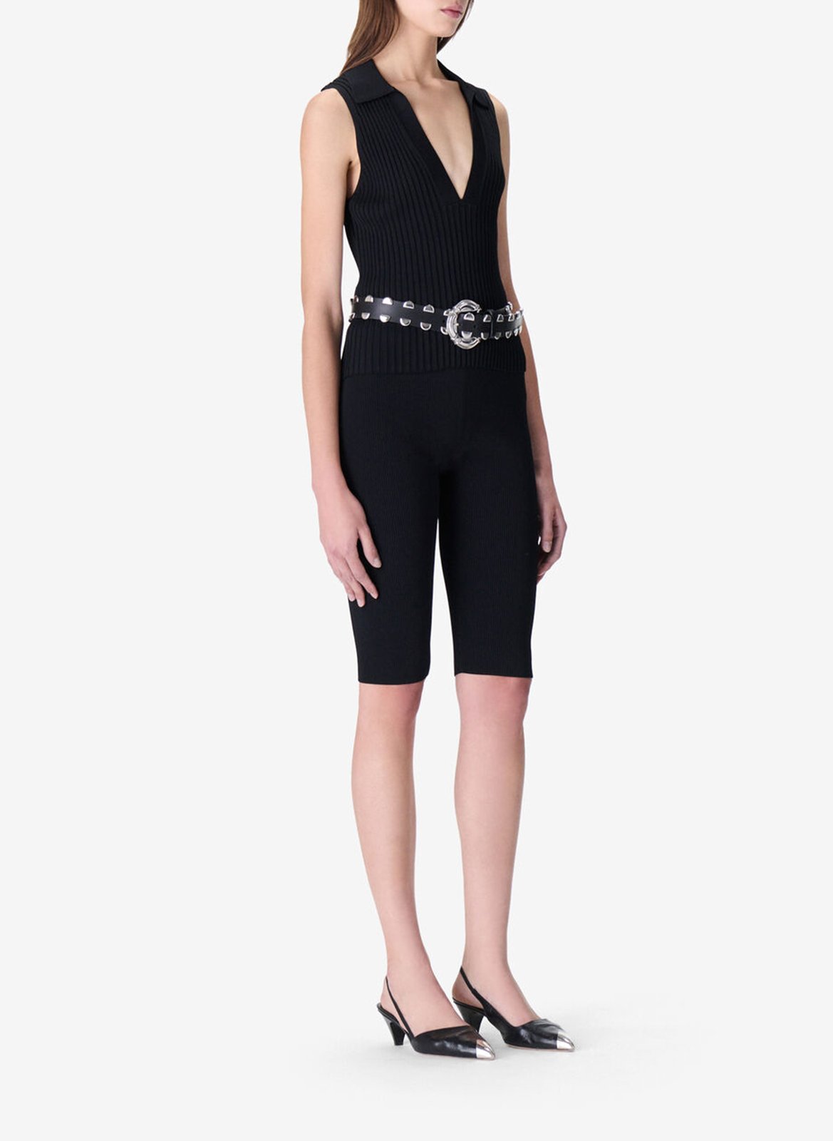 Top sans manches côtelé unie kenzie IRO Noir