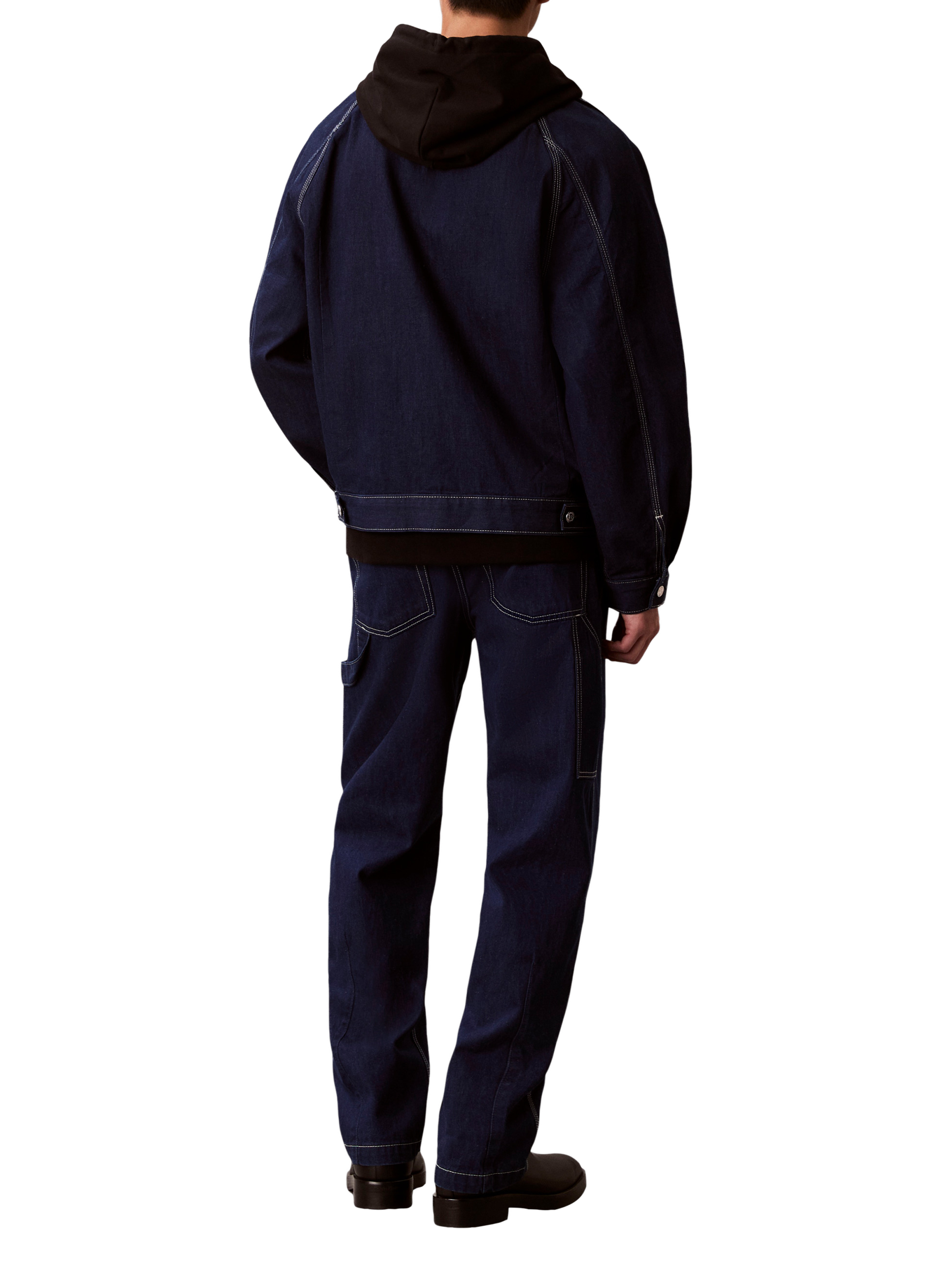 Wide-leg worker jeans in blended cotton CALVIN KLEIN Blue