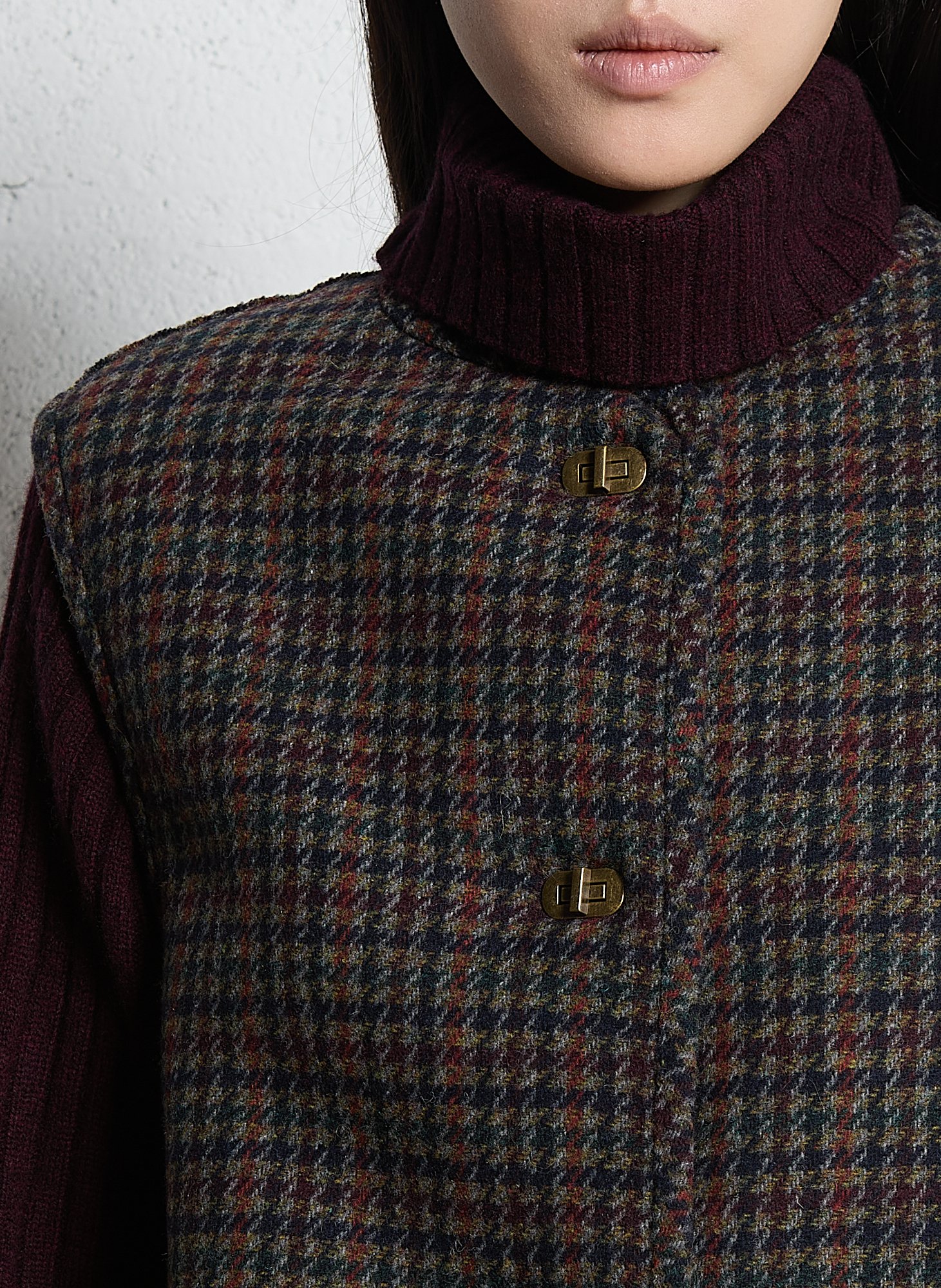 Veste droite col rond à carreaux sabrina MAISON 123 Violet