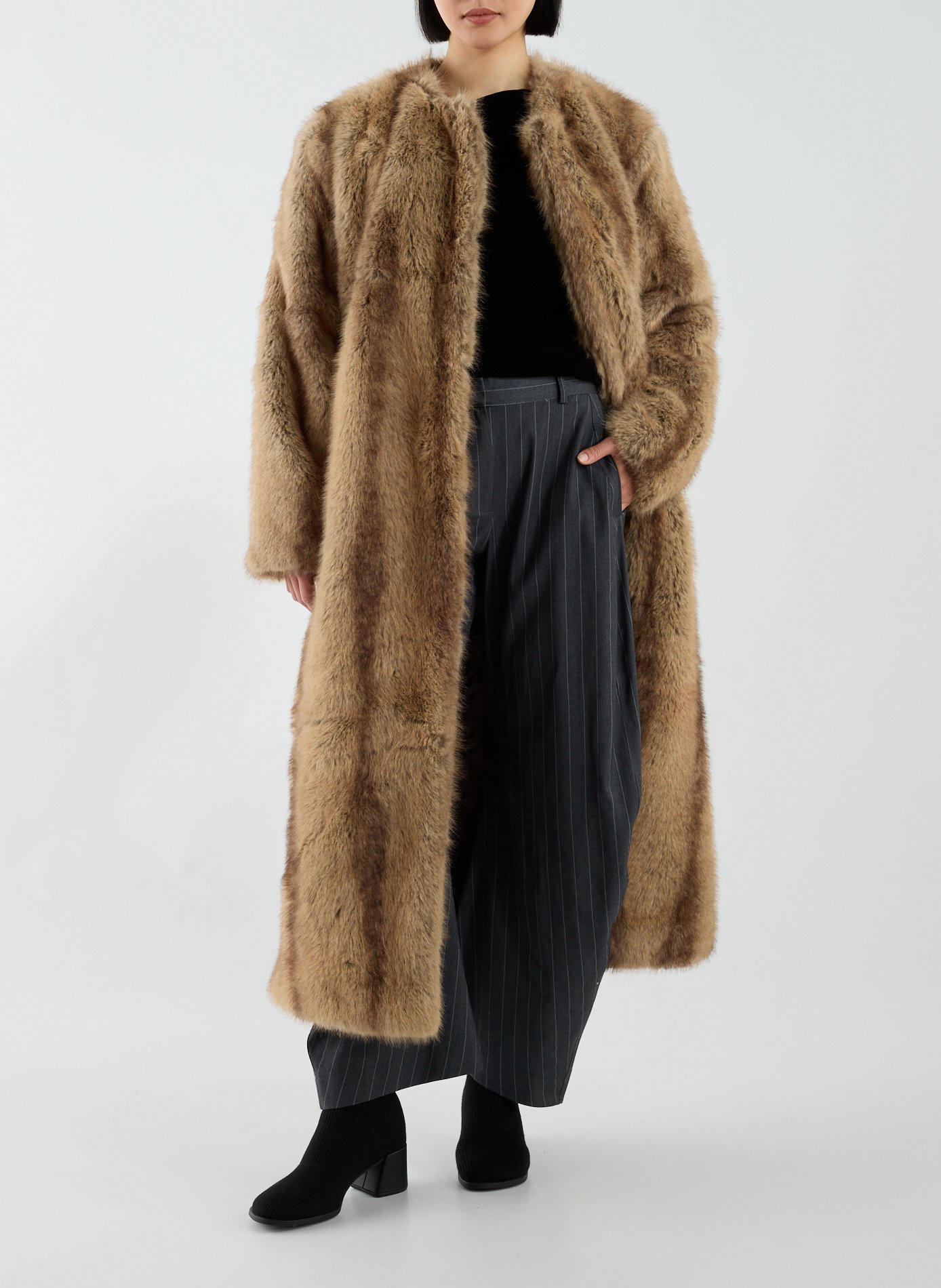 Pantalon large rayé Tsbina TOPSHOP Gris