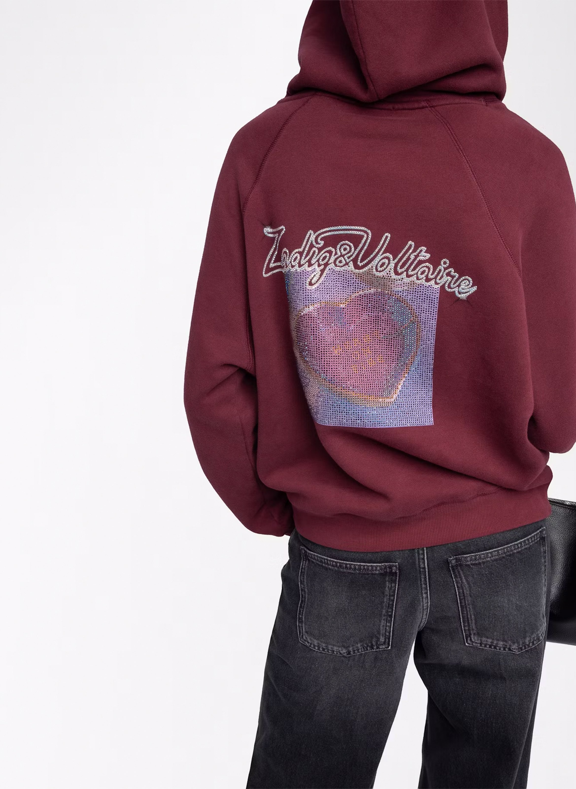 Sweat col rond en coton mélangé georgy ZADIG&VOLTAIRE Violet