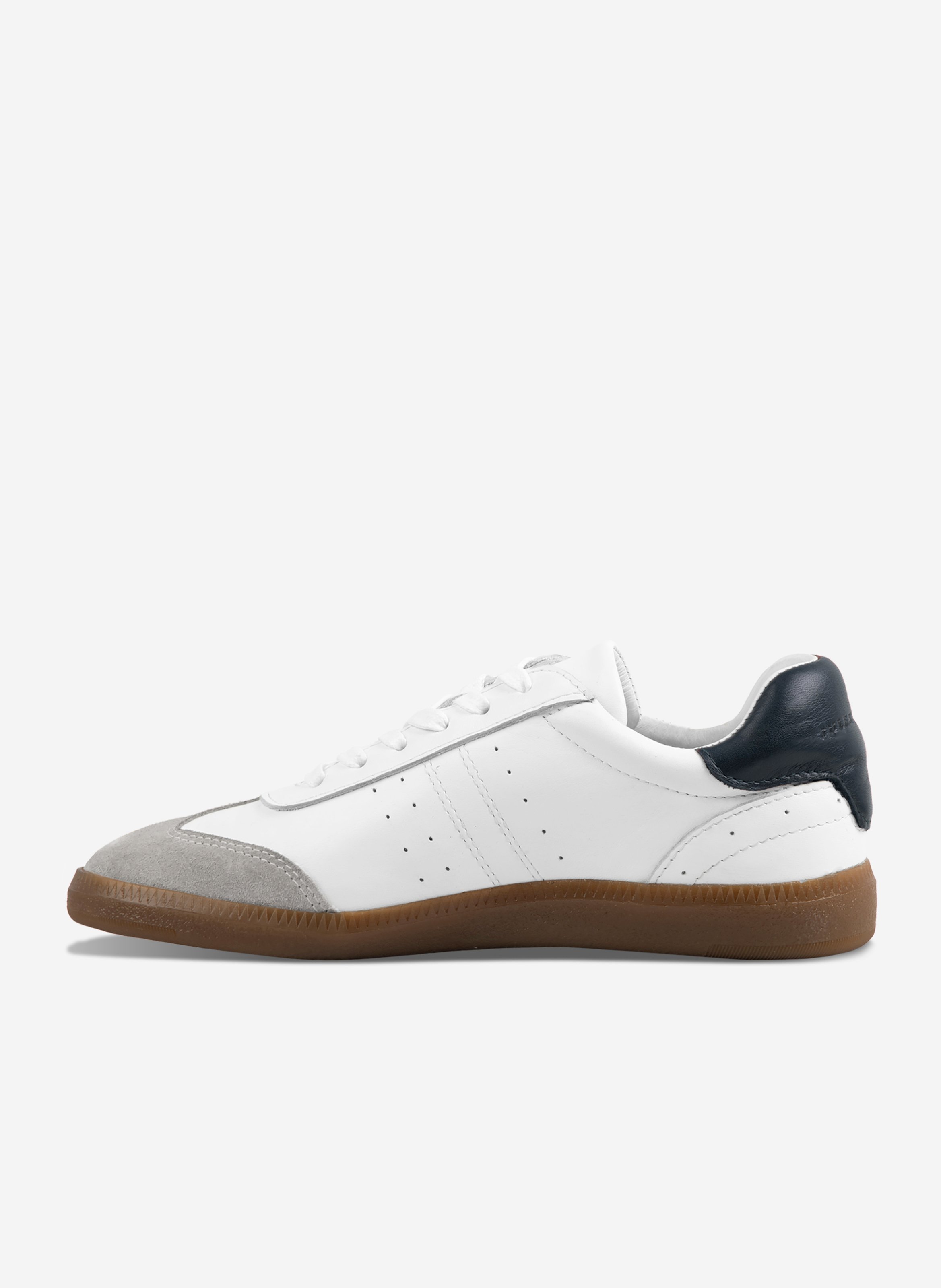 Tennis lacet alba cuir lisse blanc camel JULES & JENN Blanc