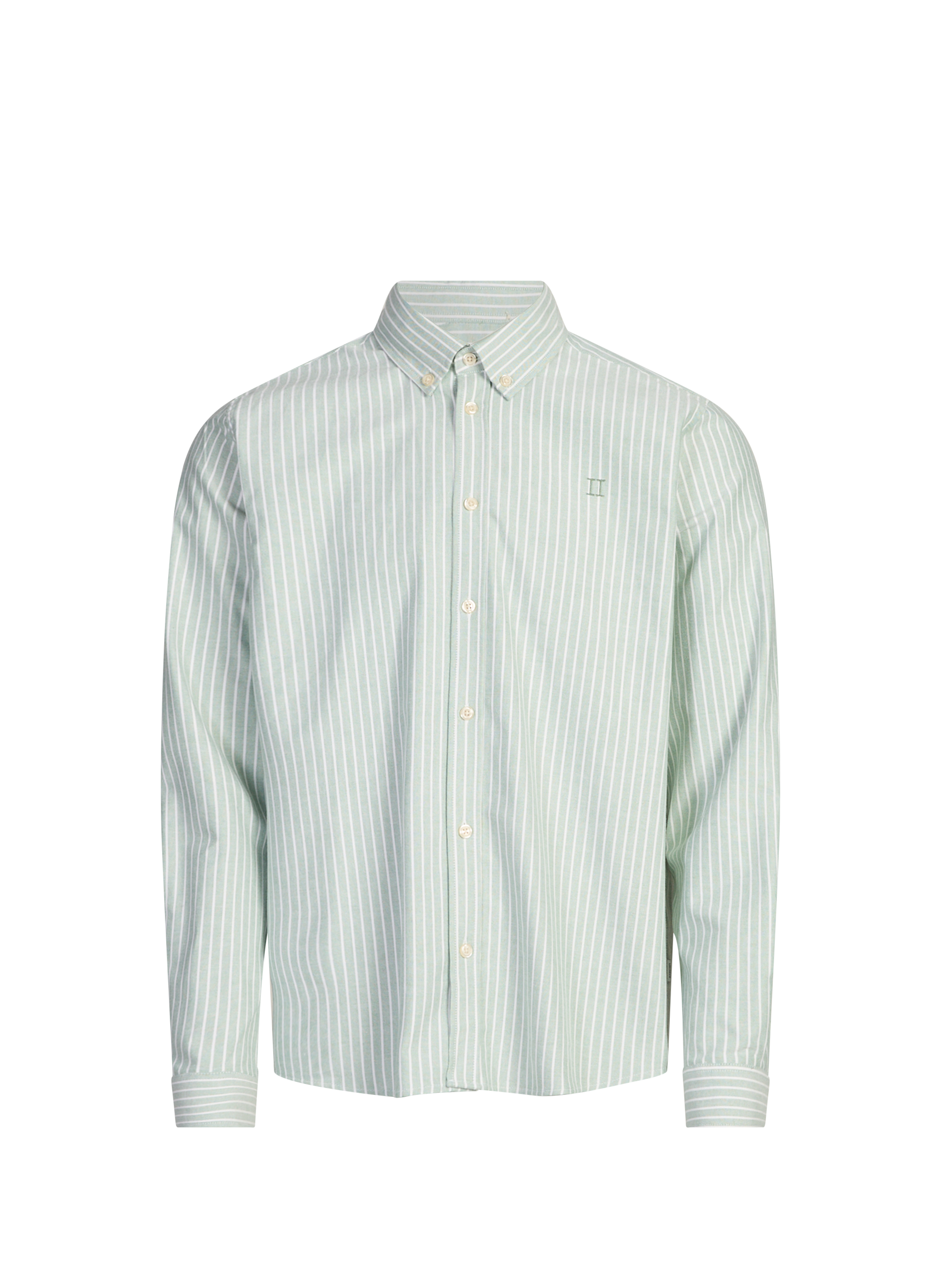 Striped Konrad shirt in blended cotton LES DEUX Green