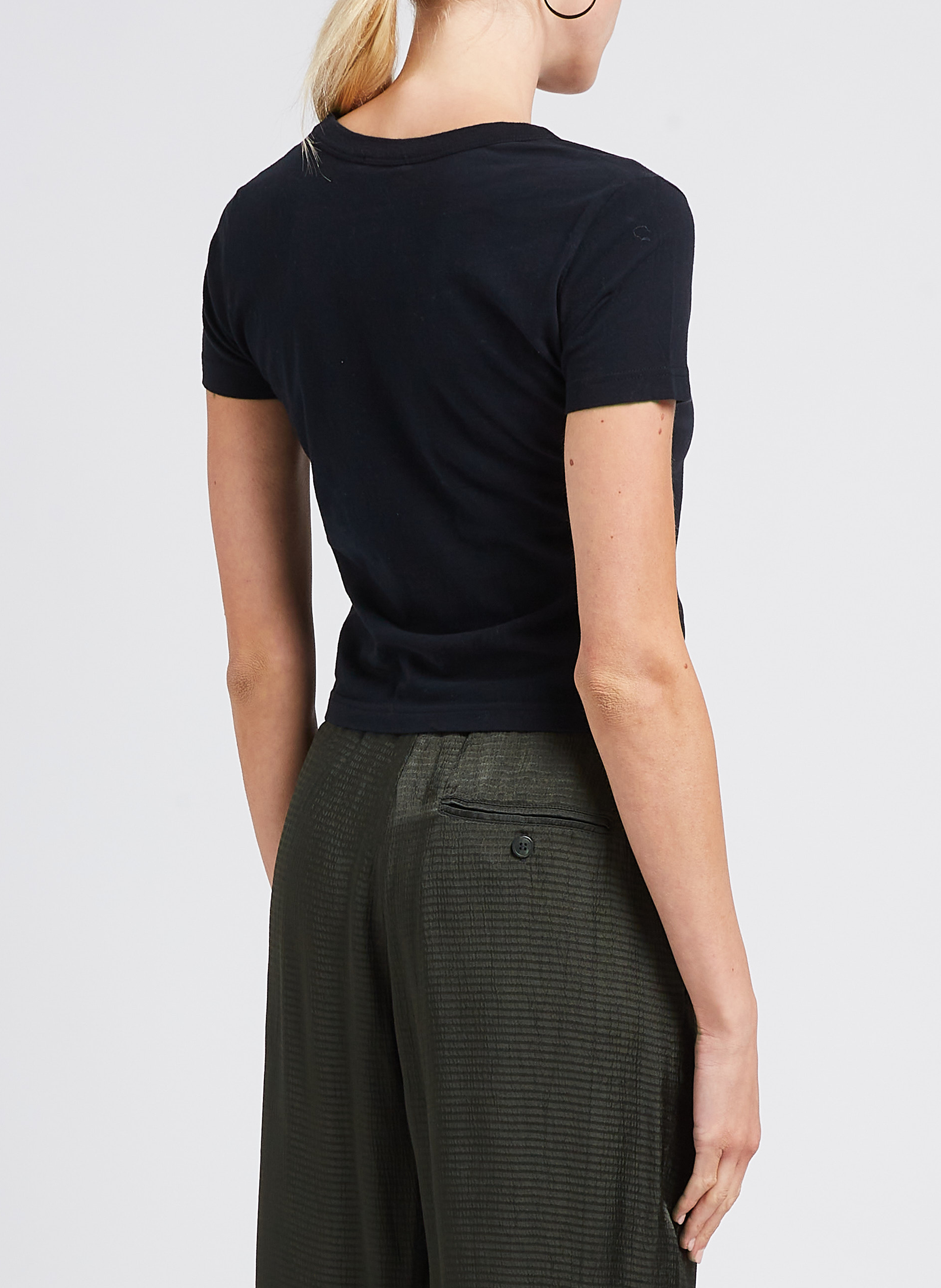 Tee-shirt court col rond en coton gamipy AMERICAN VINTAGE Noir