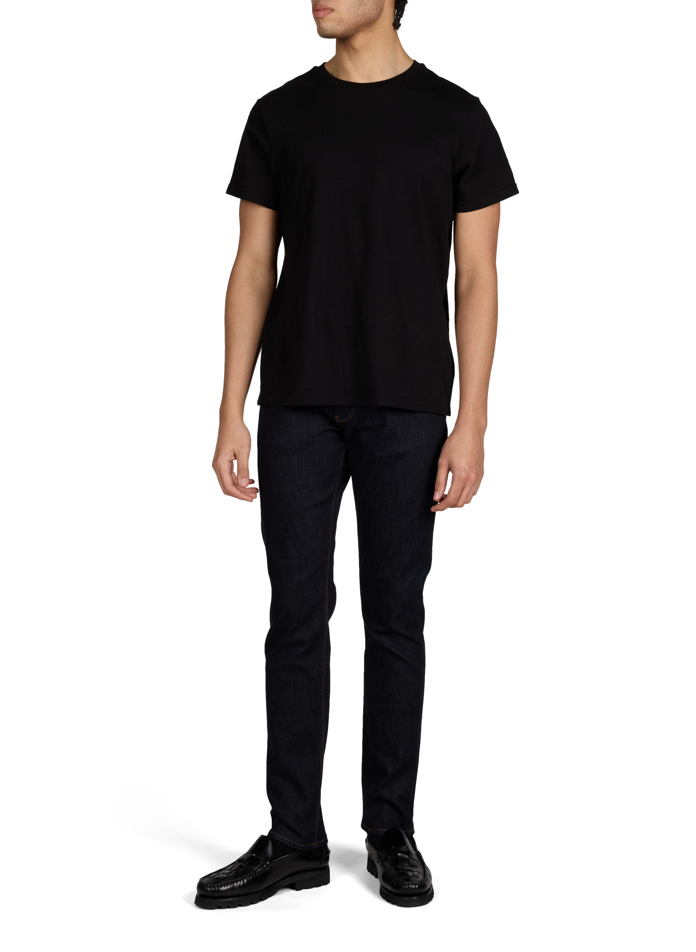 Five-pocket cotton blend jeans EMPORIO ARMANI Blue