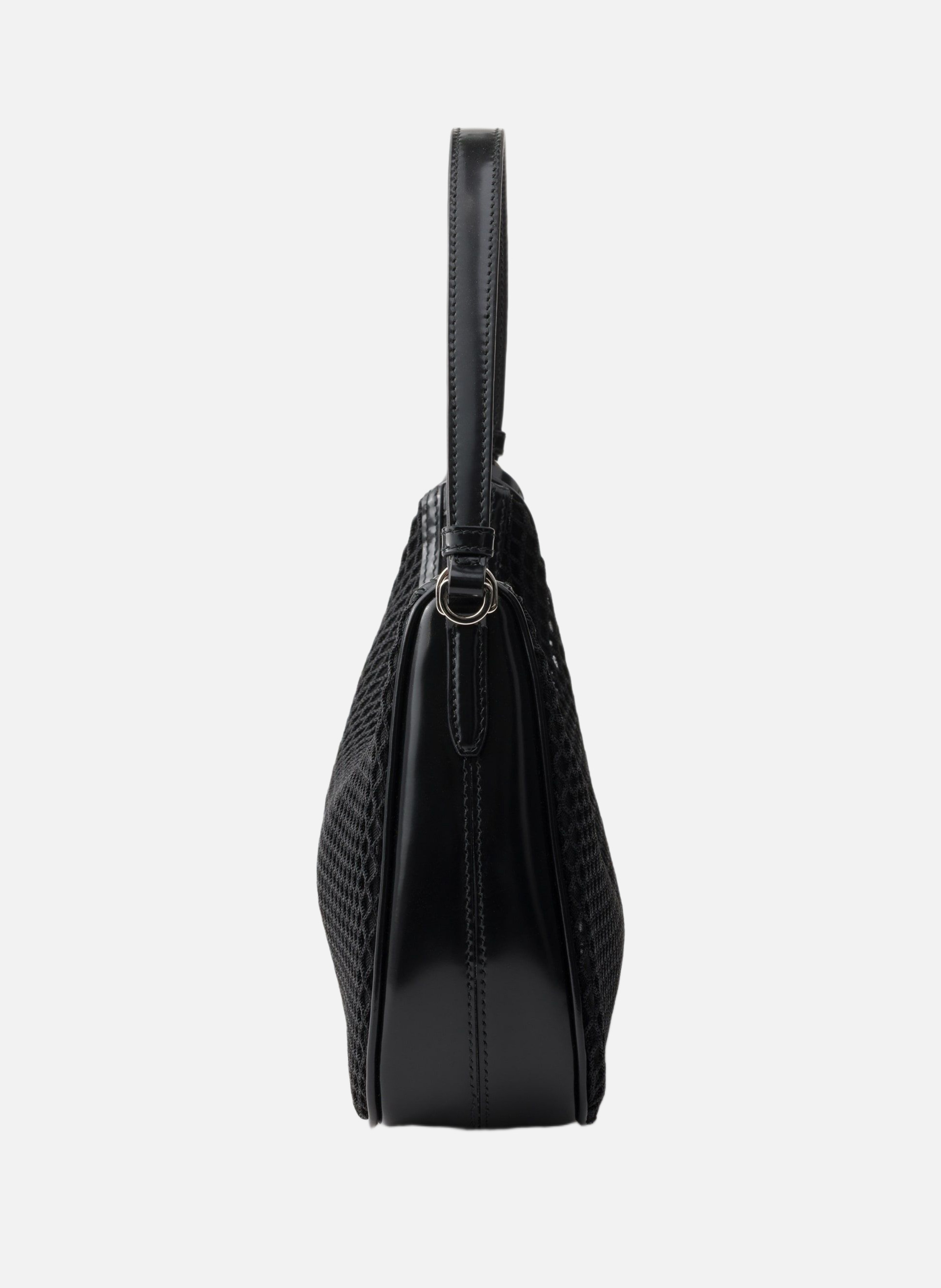 Sac prada re-edition 2005 en mesh et cuir brossé PRADA Noir