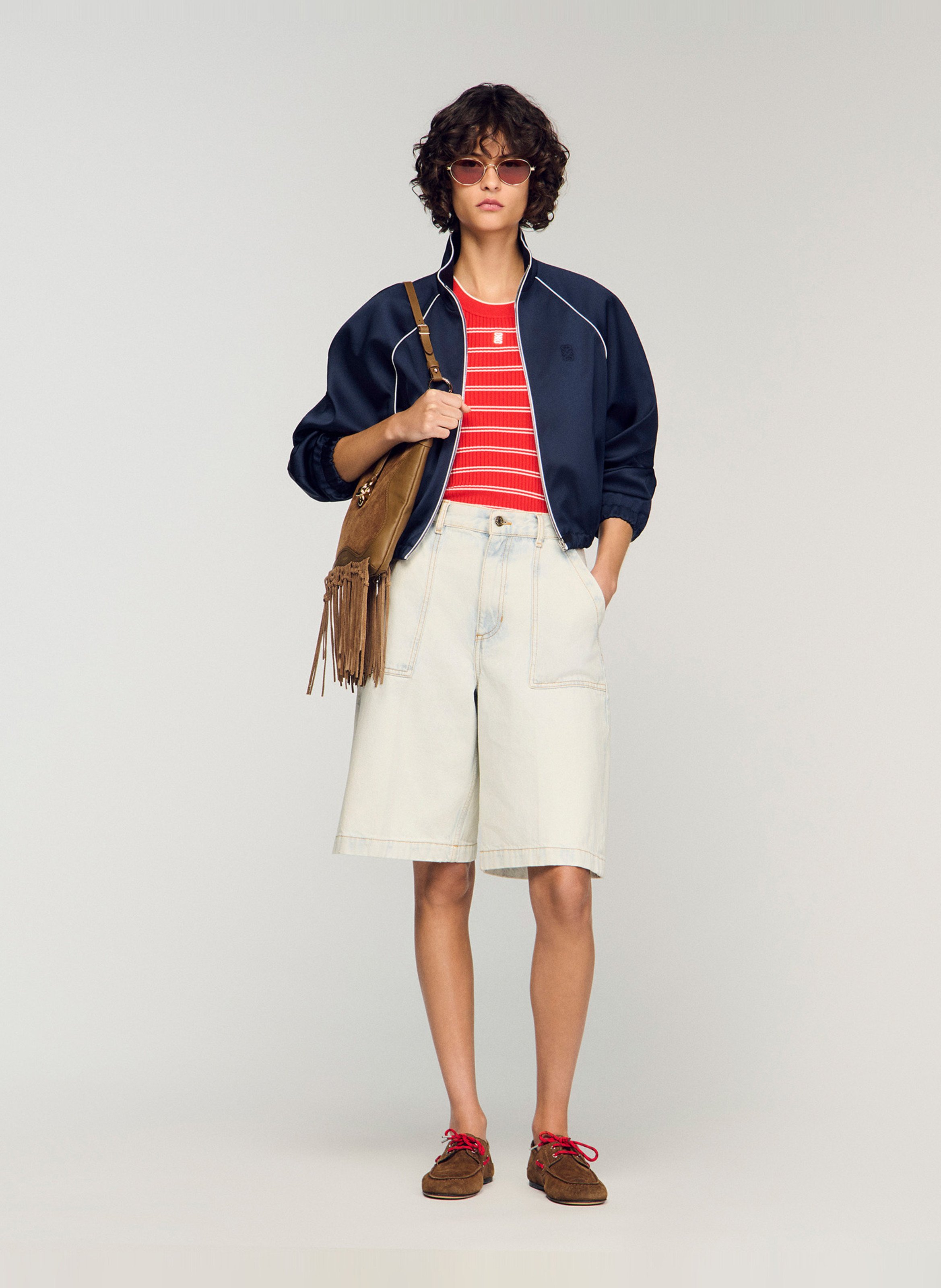 Short en denim SANDRO Bleu