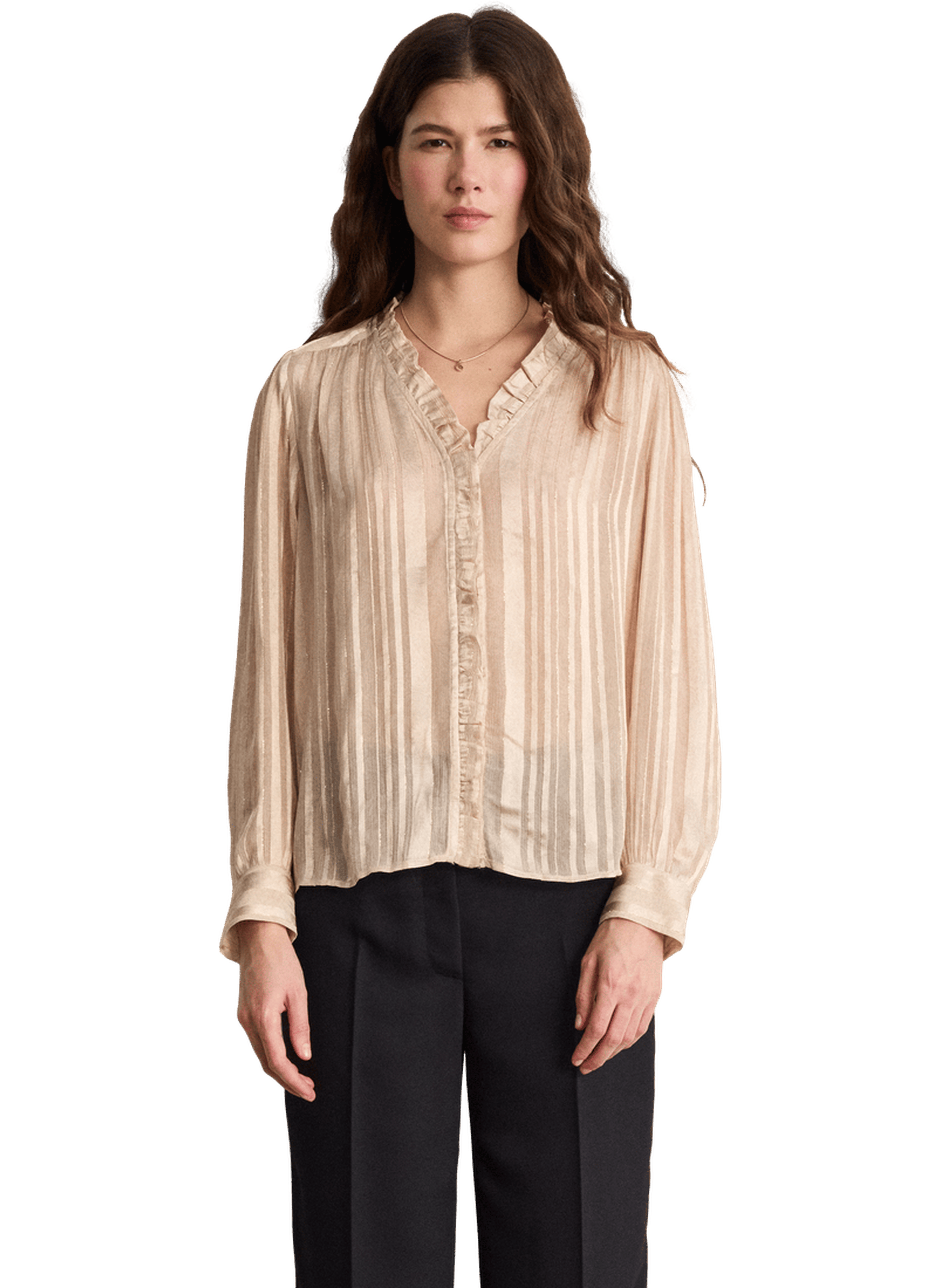 Chemise fluide à rayures et lurex - camila PABLO Beige