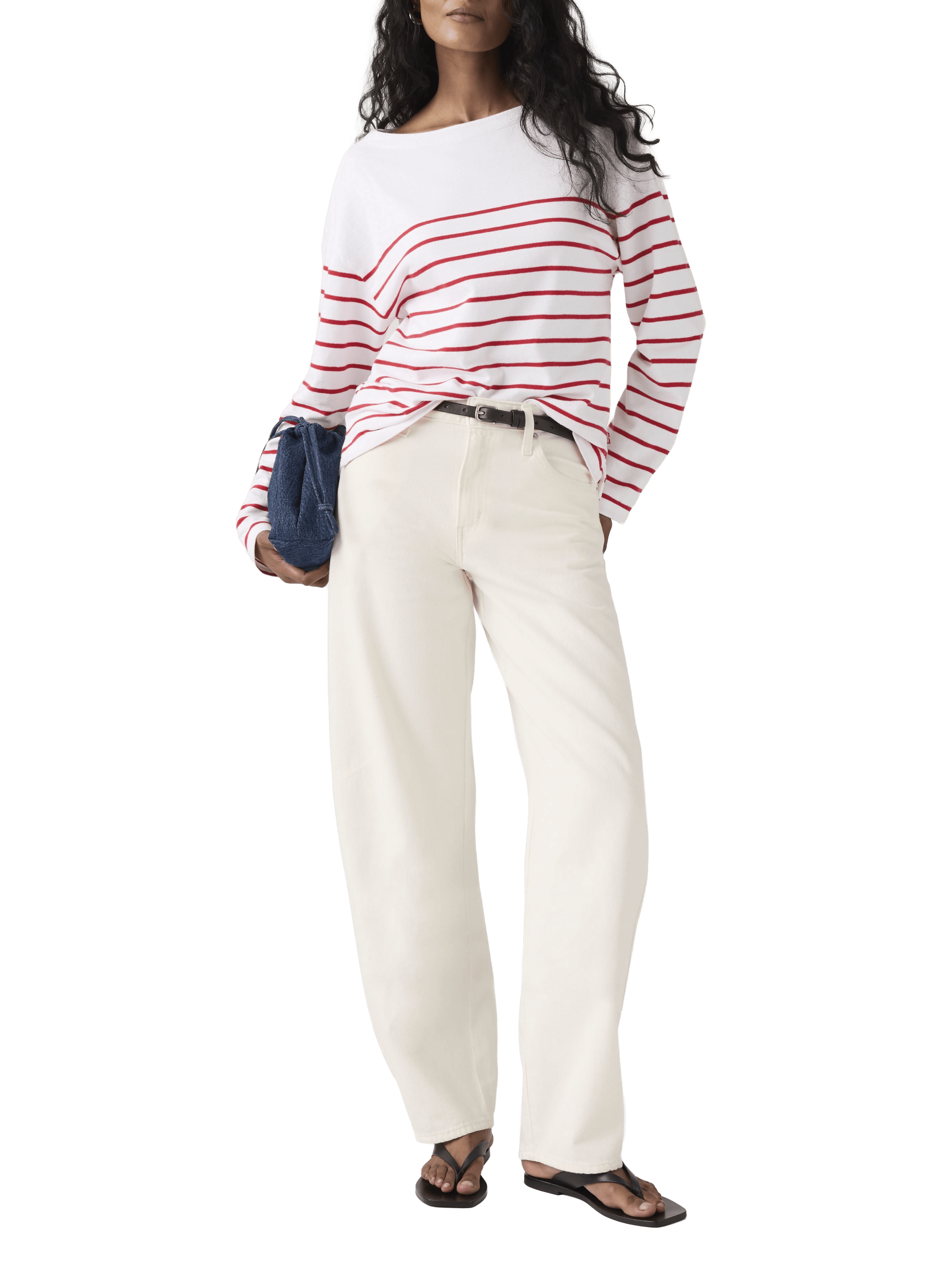 Baggy Dad Barrel Cotton Jeans LEVI'S White