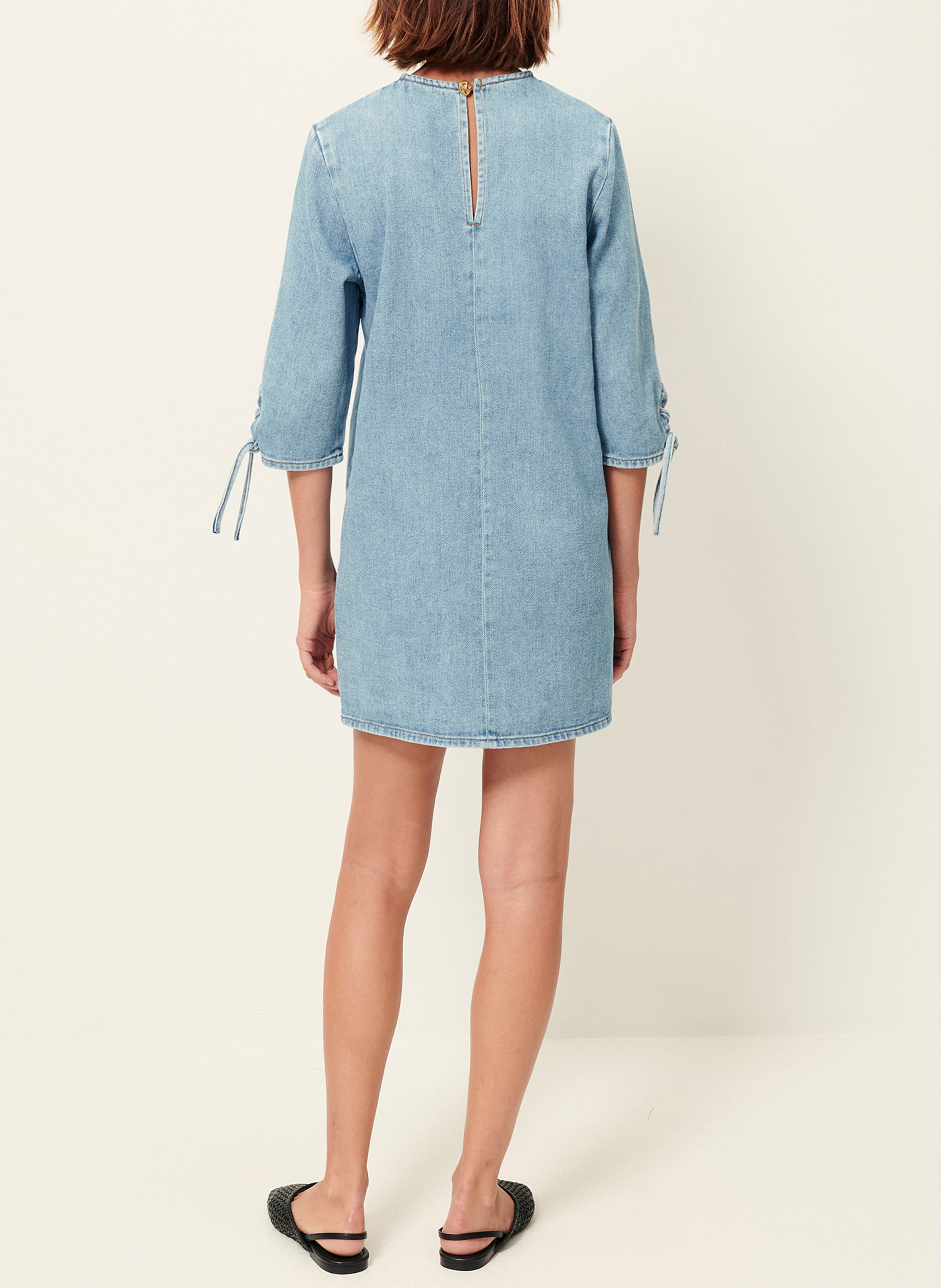 Robe courte denim en coton tizzano SESSUN Bleu