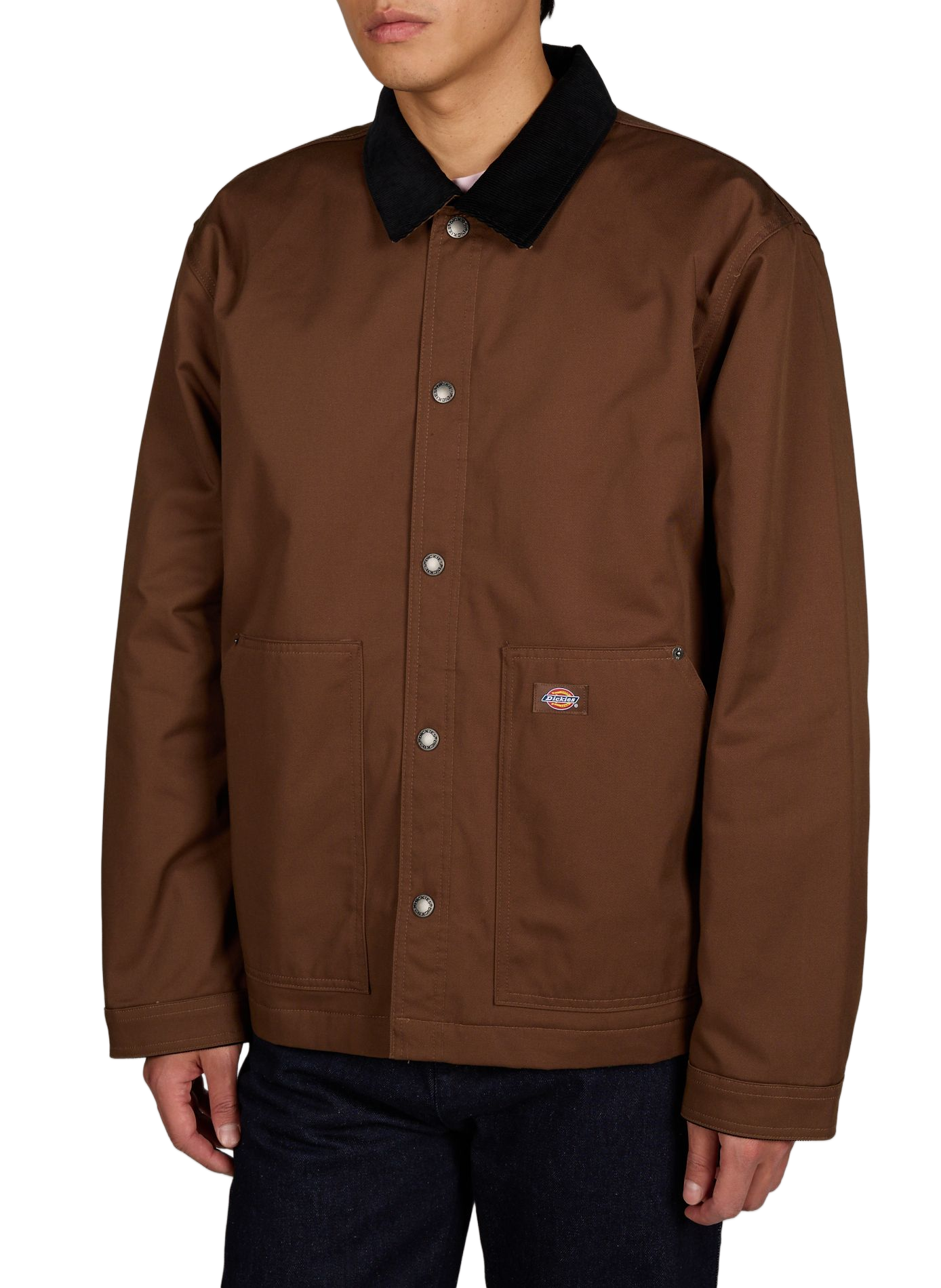 Veste large unie à col velours côtelé DICKIES Marron