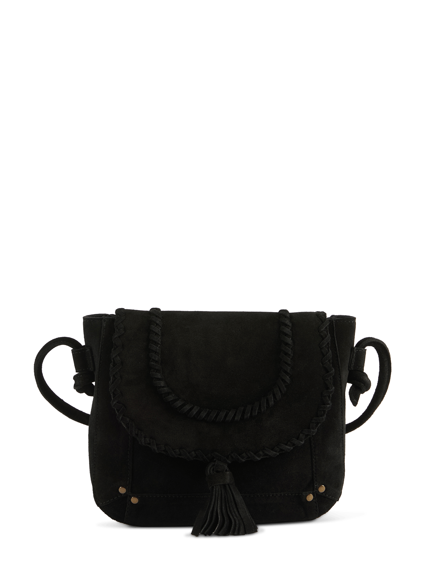 Suede leather shoulder bag VILA Black